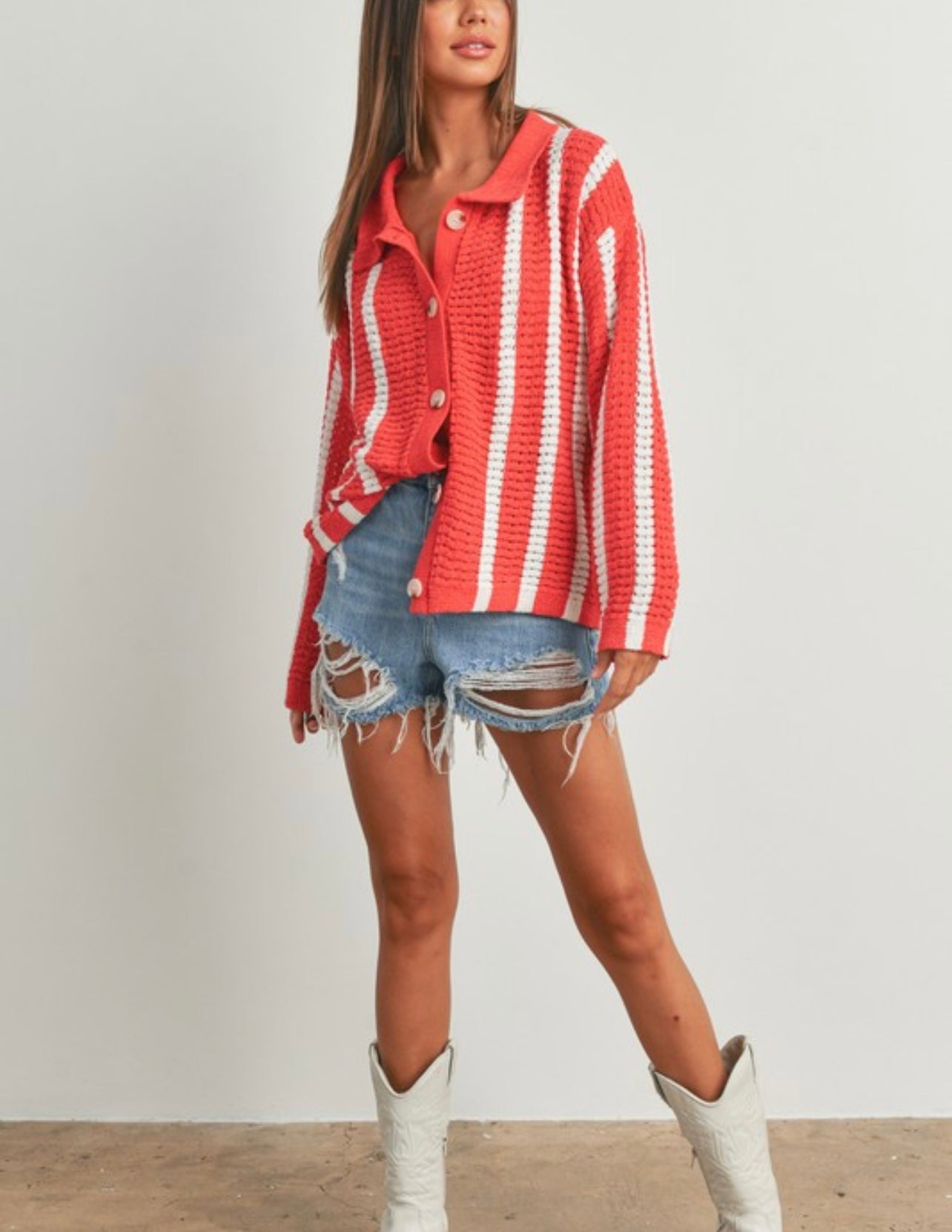 Oversized Stripe Cardigan