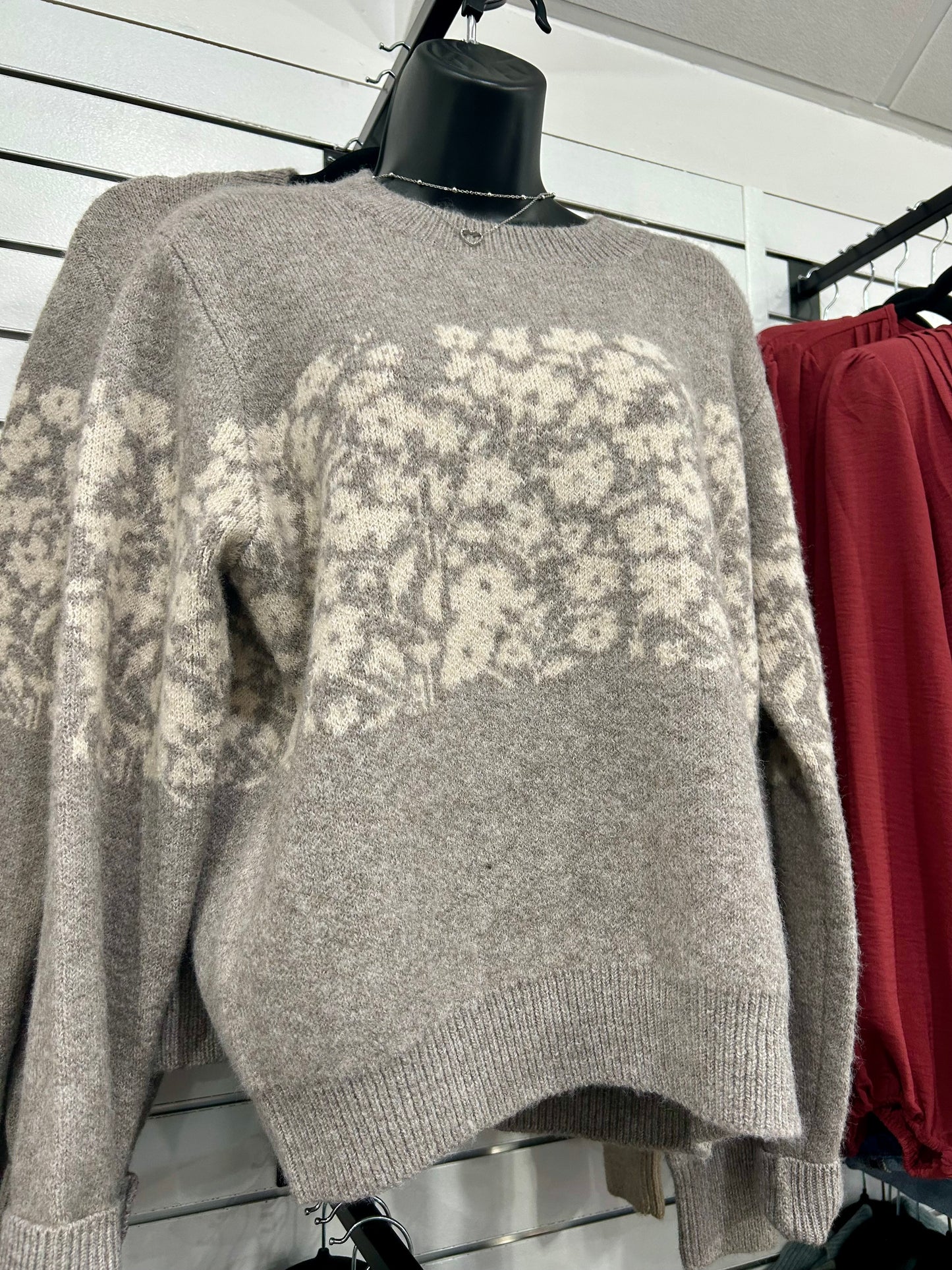 Floral Detail Knit Sweater