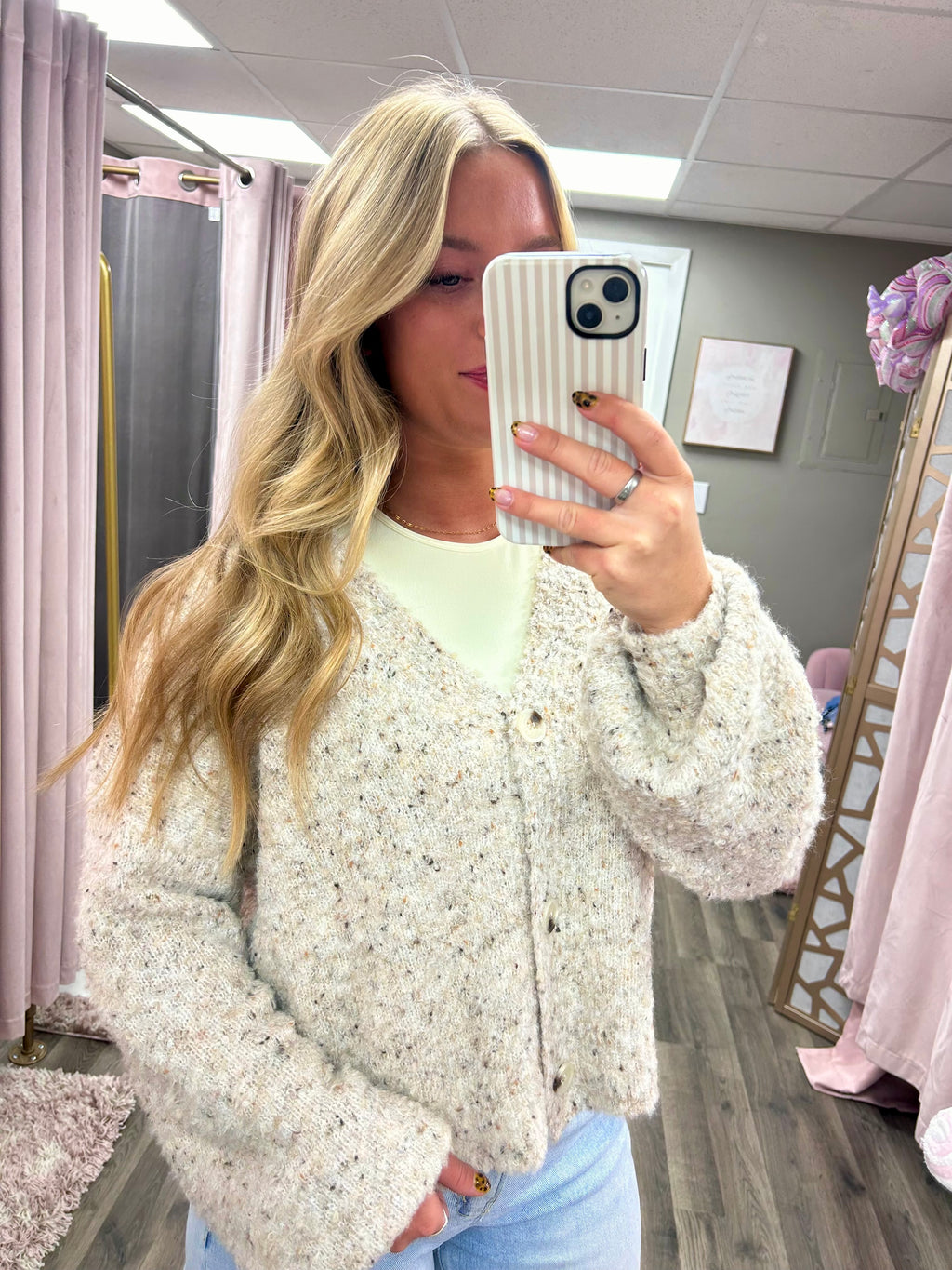 V Neck Wool Blend Sweater Cardigan