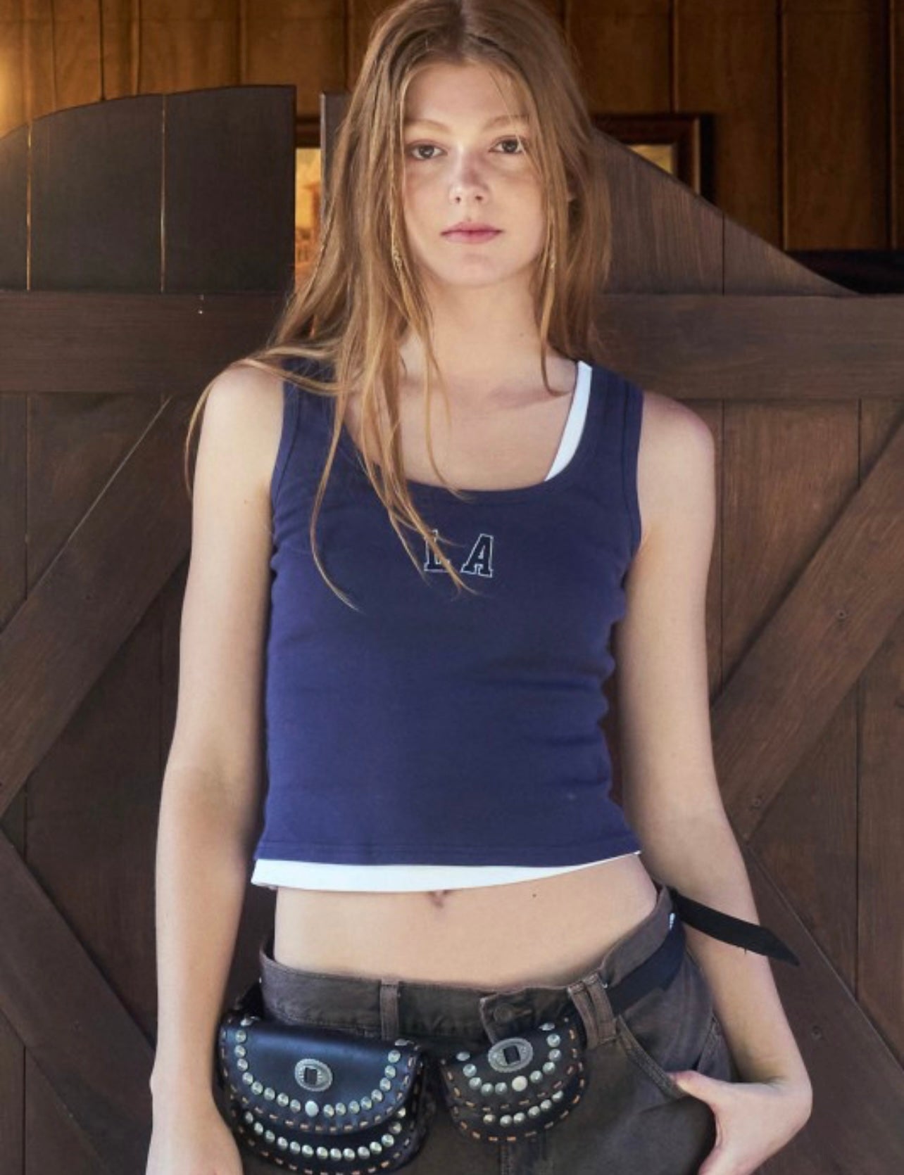LA Embroidered Knit Tank