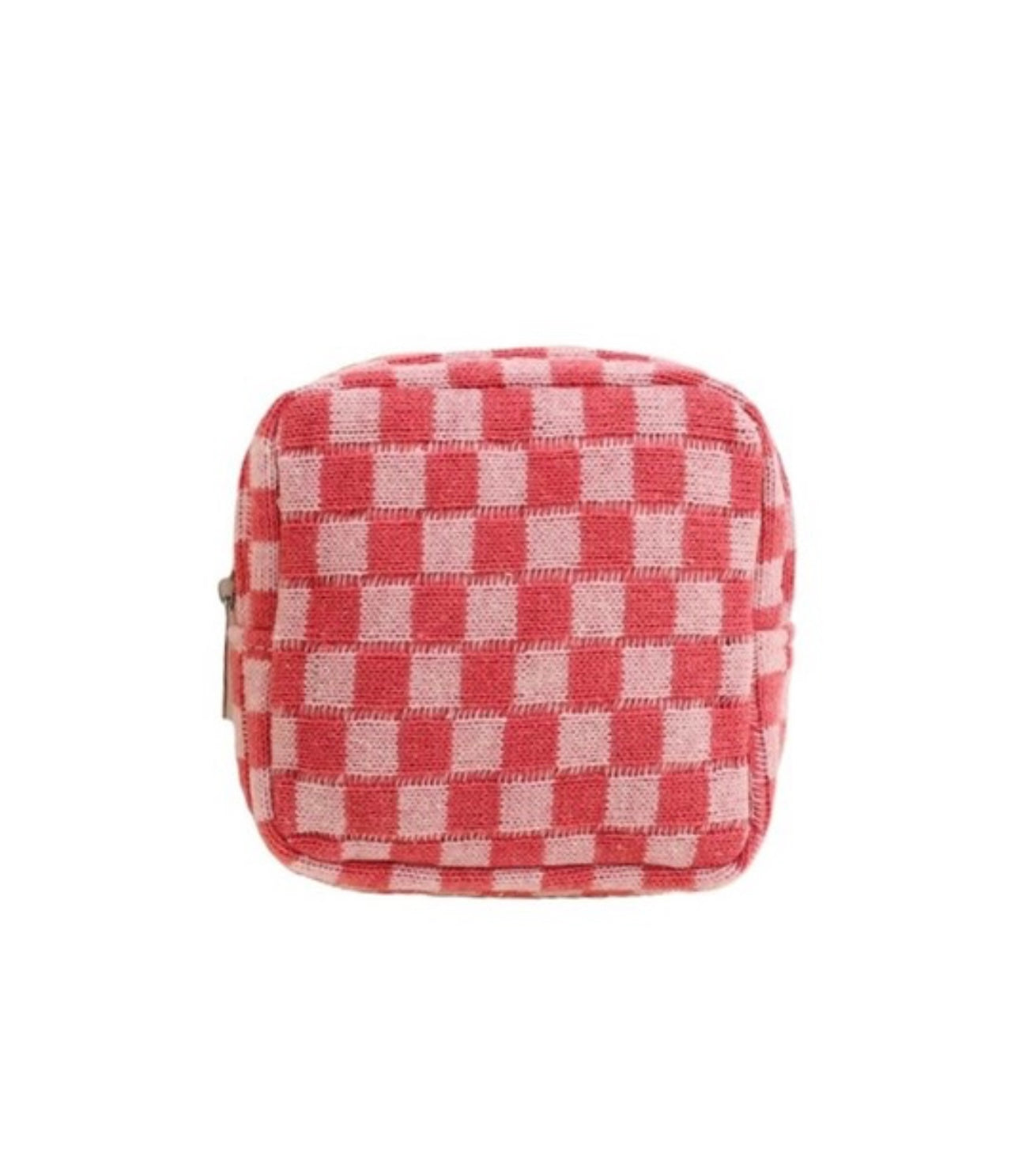 Mini Checkered Makeup Bag