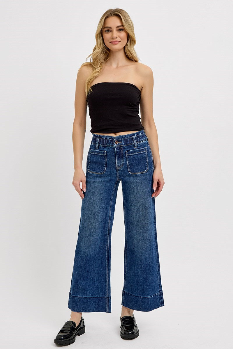 Risen High Rise Ruffle Band Jean