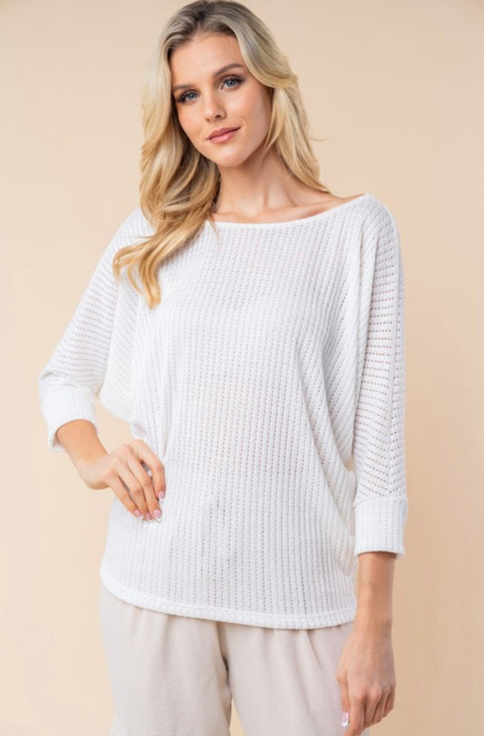 Three Quarter Sleeve Knit Top