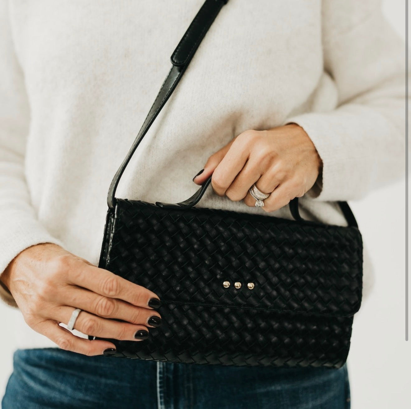 PS Foldover Woven Clutch Crossbody