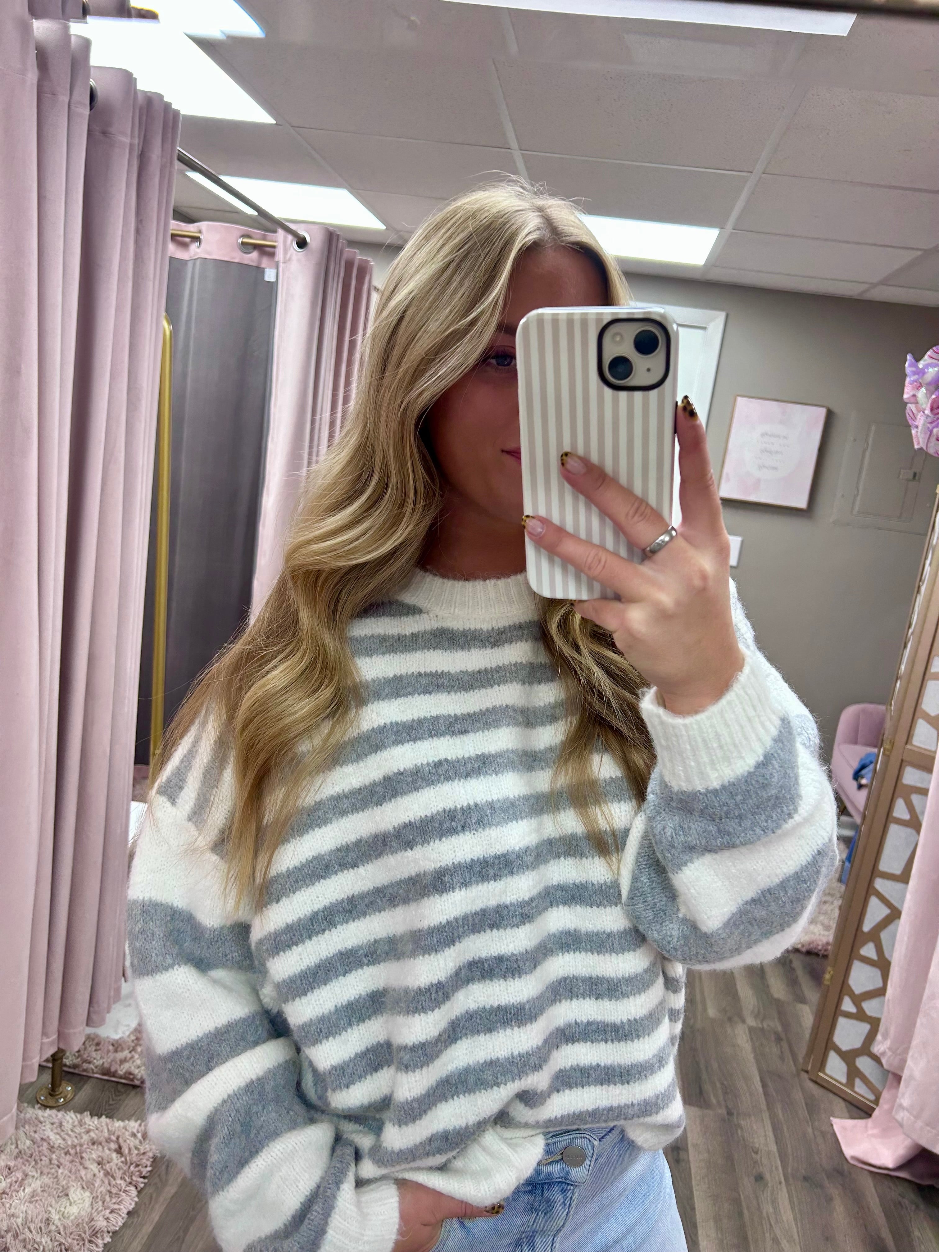 Mixed Stripe Comfy Sweater