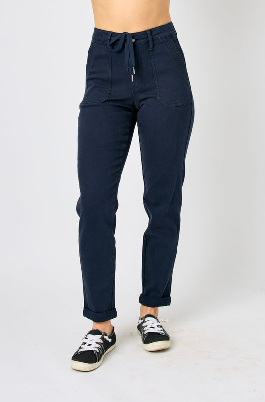 Judy Blue Navy HW Jogger Pant