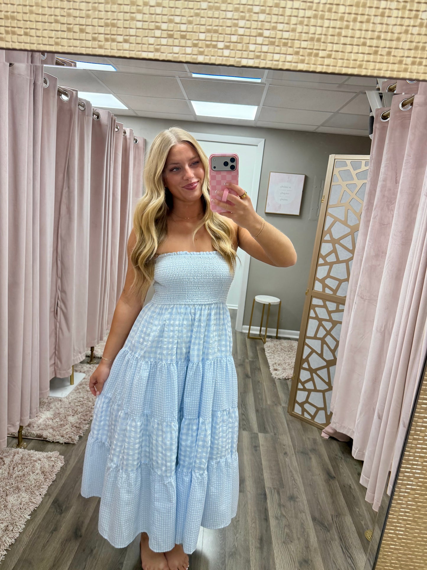 Gingham Multi Print Dress