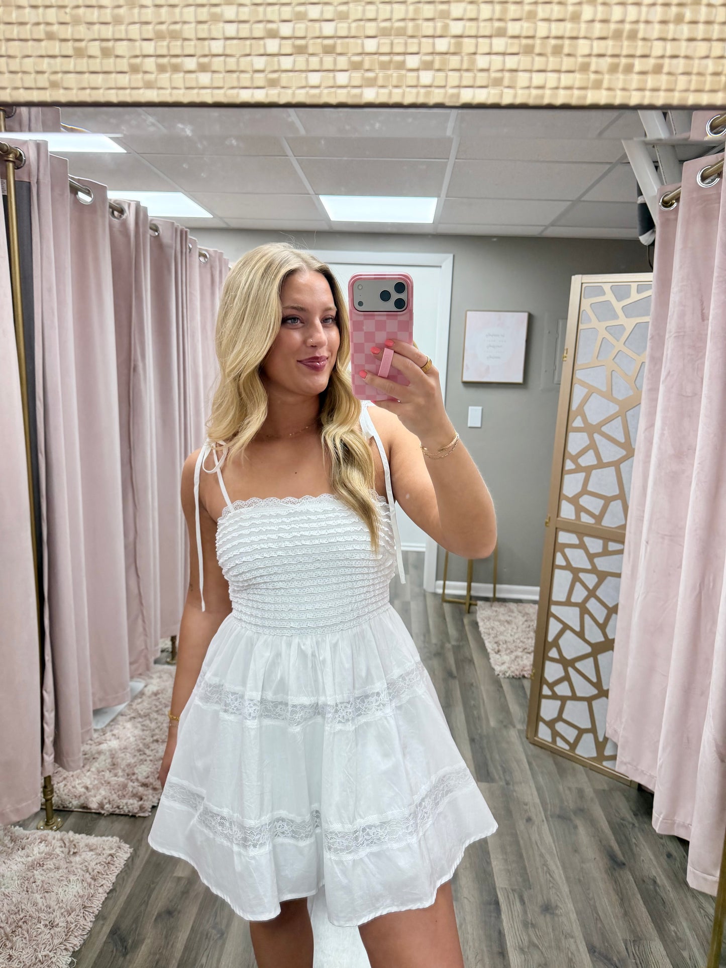 Ruffle Textured Mini Dress