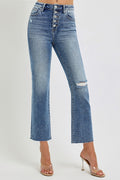 Risen Button Fly Crop Straight Jean