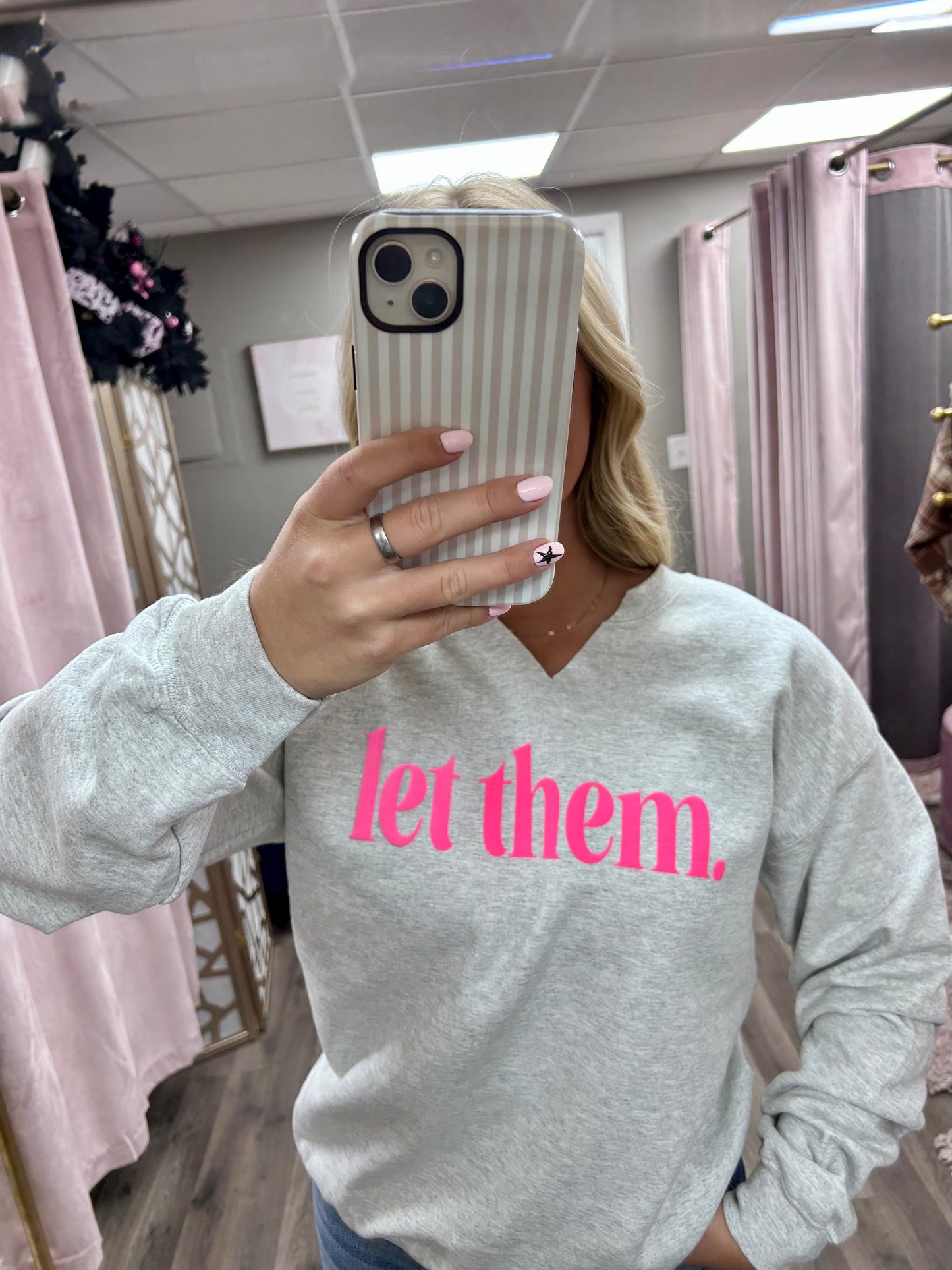 “Let Them” V Neck Sweatshirt