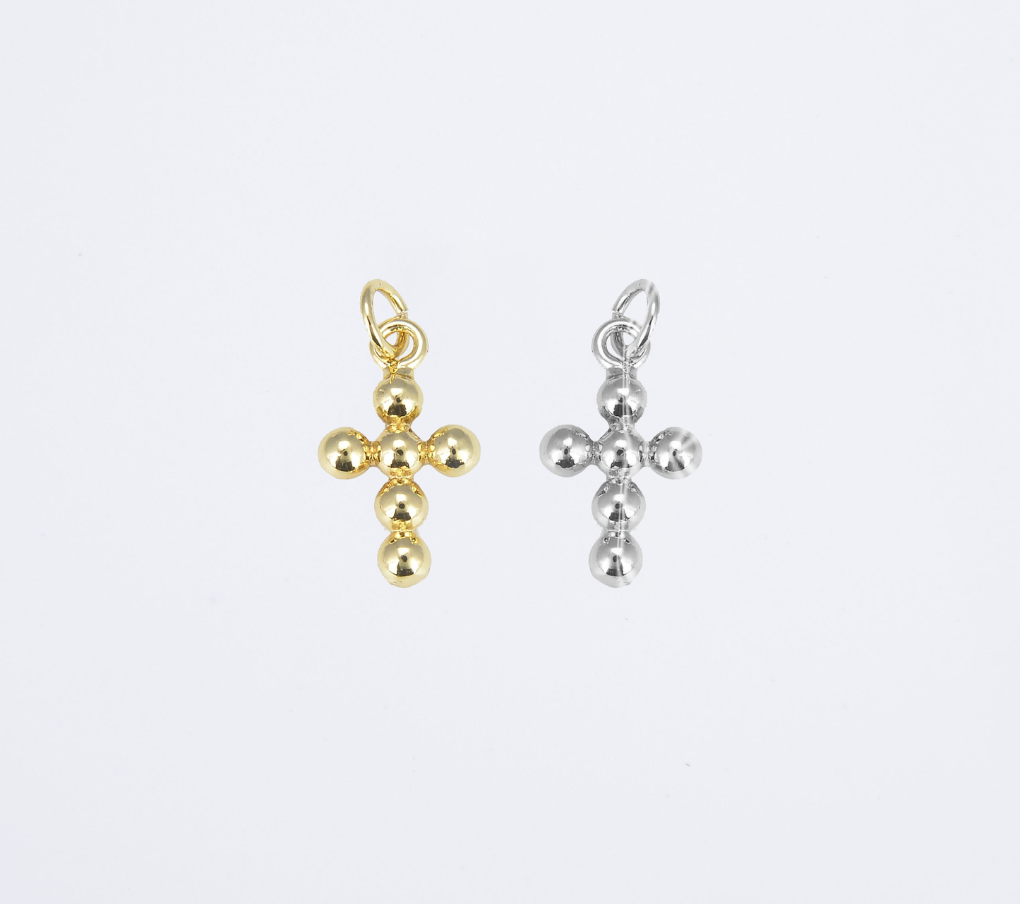 Gold Filled Minimalist Cross Charm Pendant, CP1183: Gold