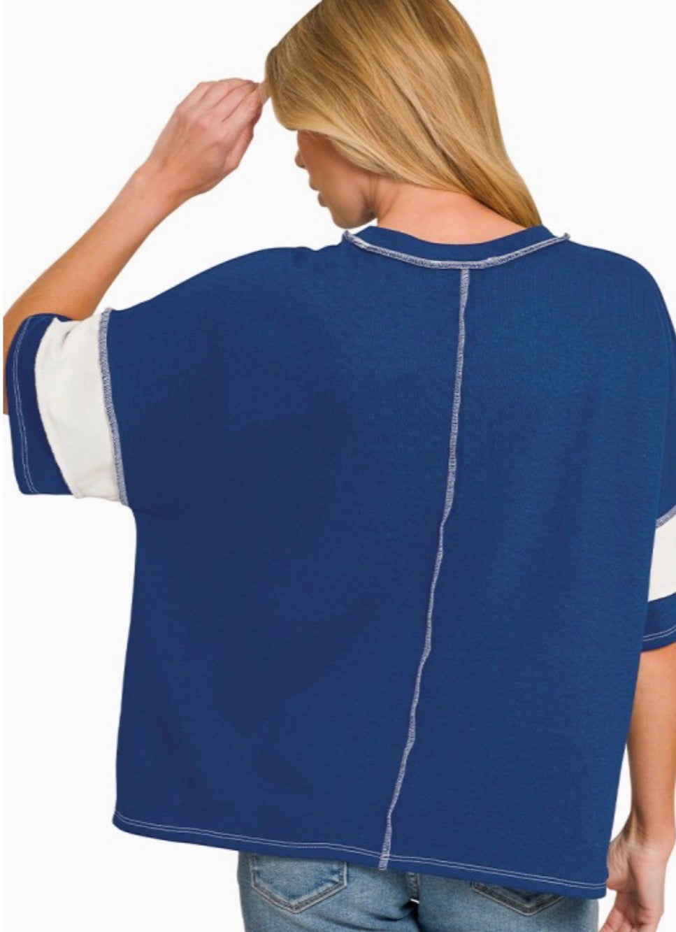 Striped Exposed Seam Top