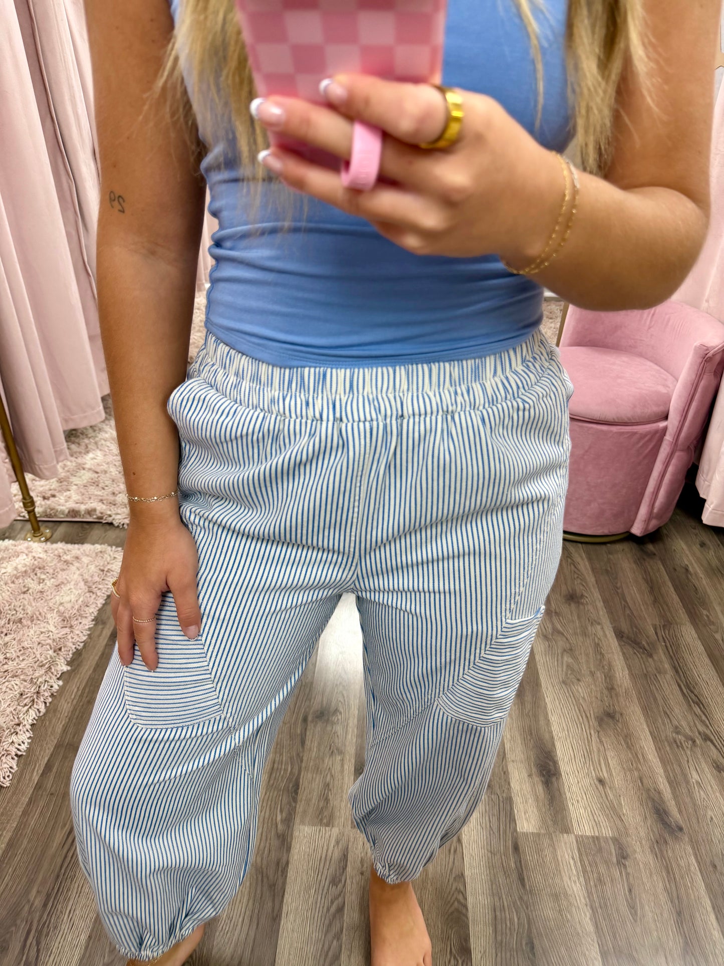 Twill Striped Diagonal Jogger Pant