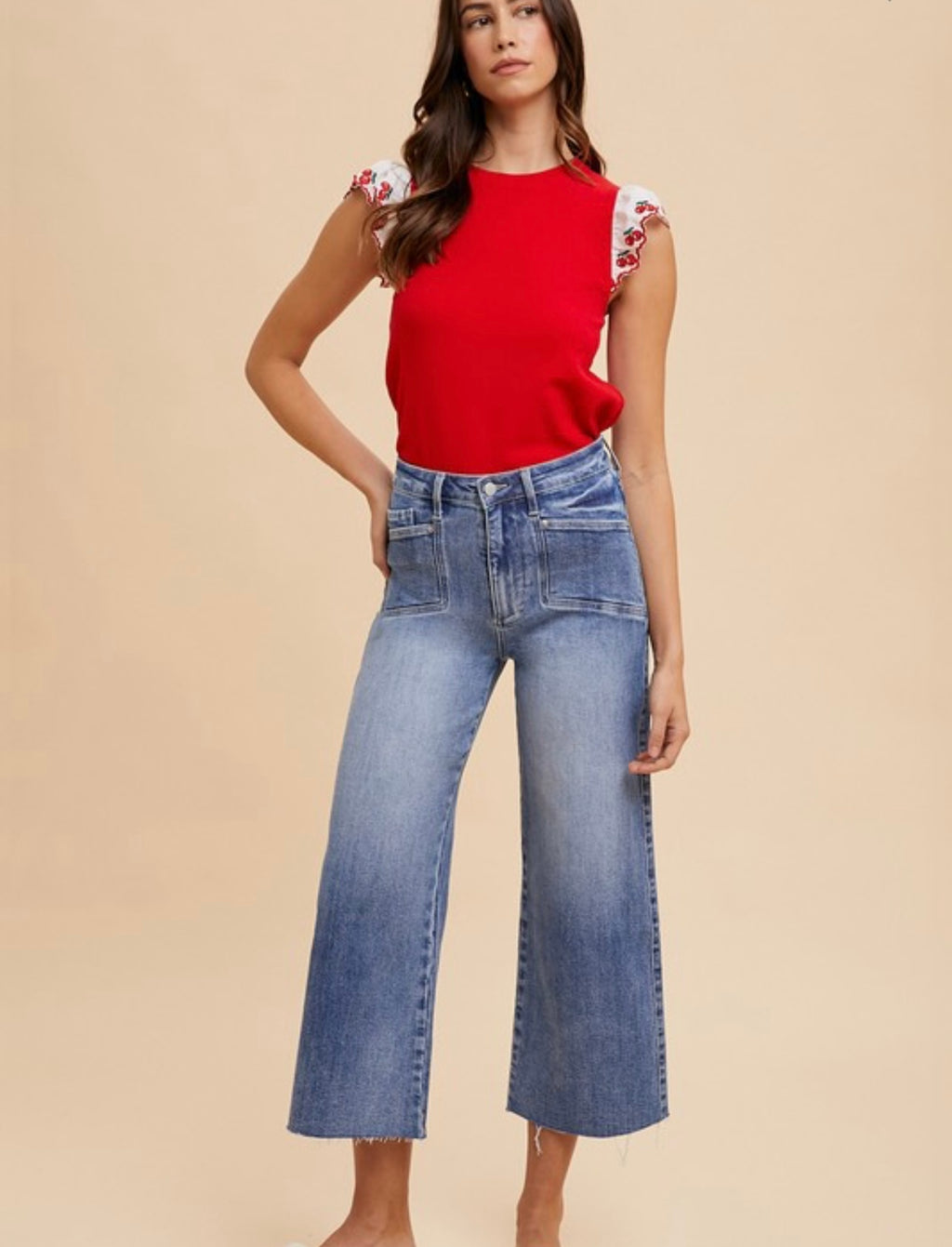 High Rise Comfort Stretch Wide Denim