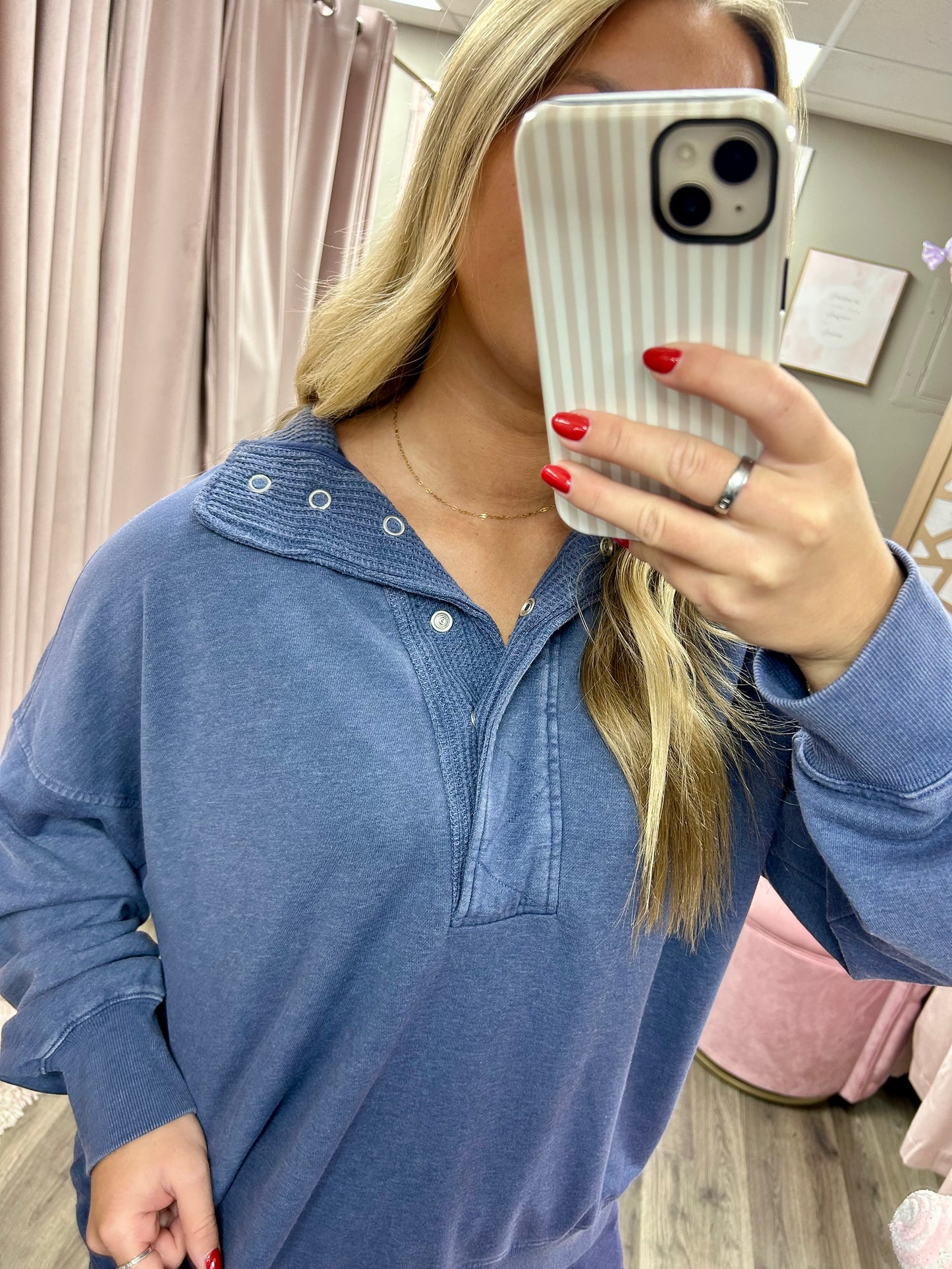 French Terry Quarter Snap Sweatshirt