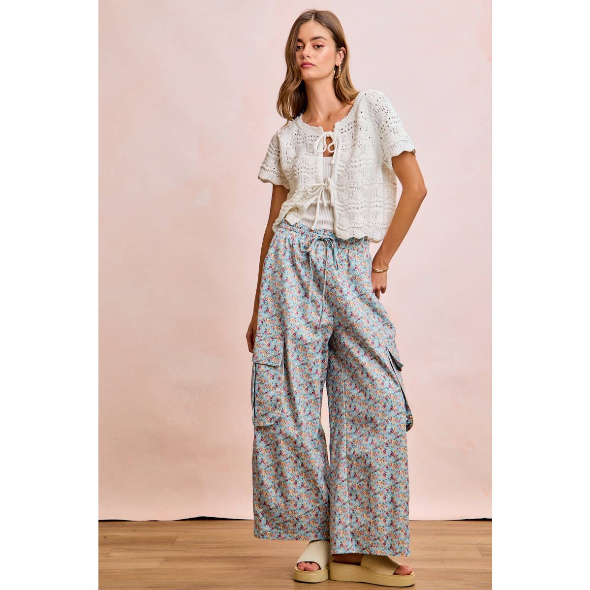 Front Bow Pointelle Top