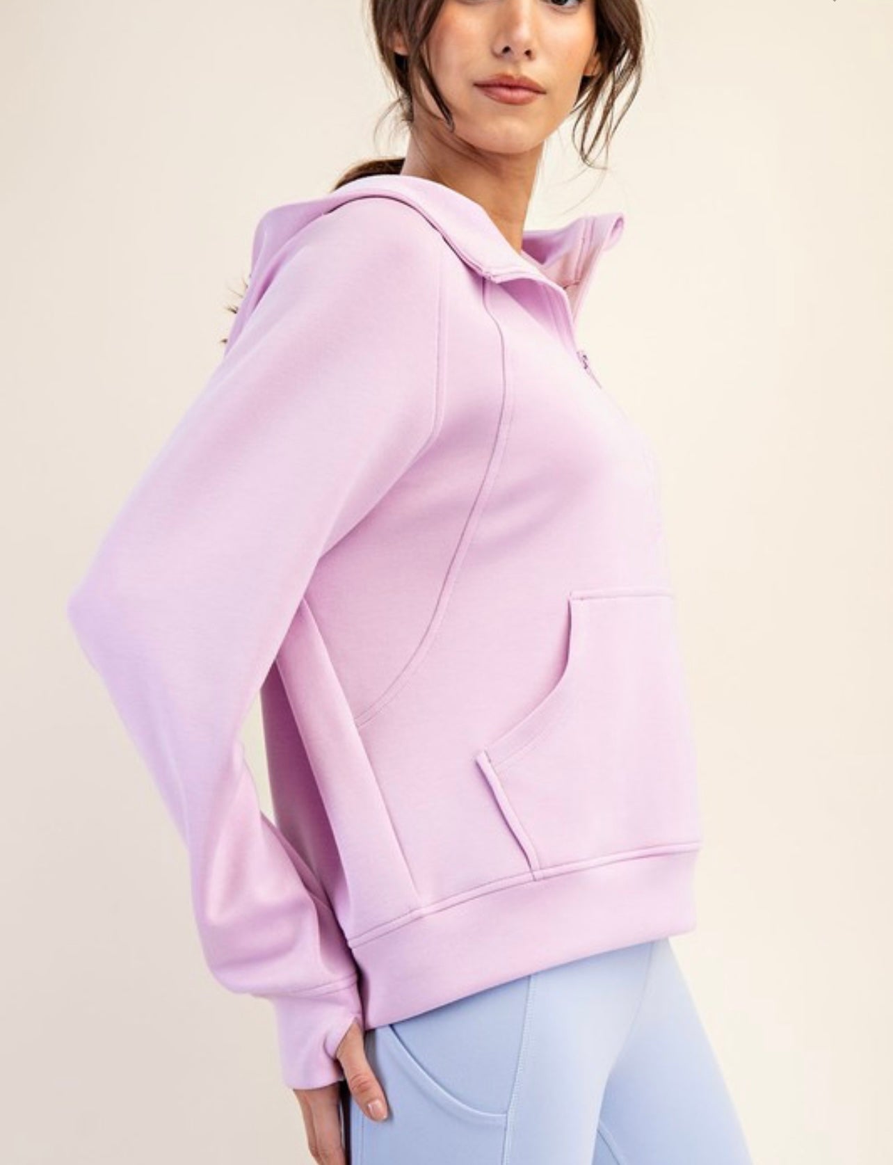 Poly Span Quarter Zip Hoodie Jacket