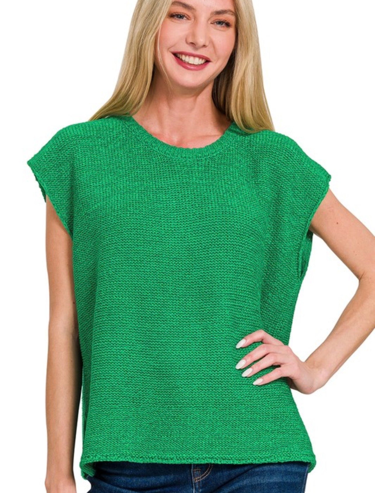 Oversized Crew Neck Sweater Vest