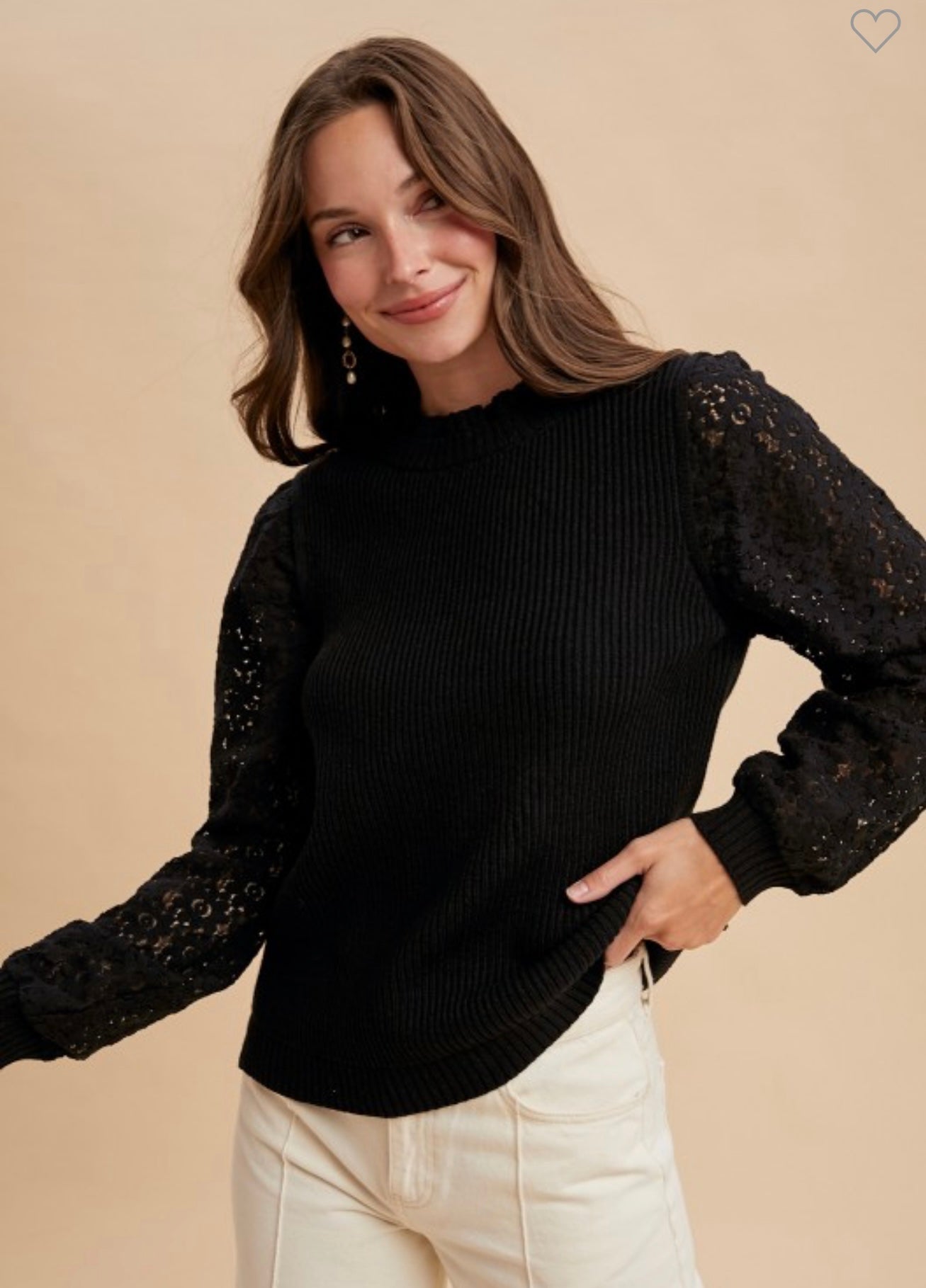 Mix Media Rib Sweater Top
