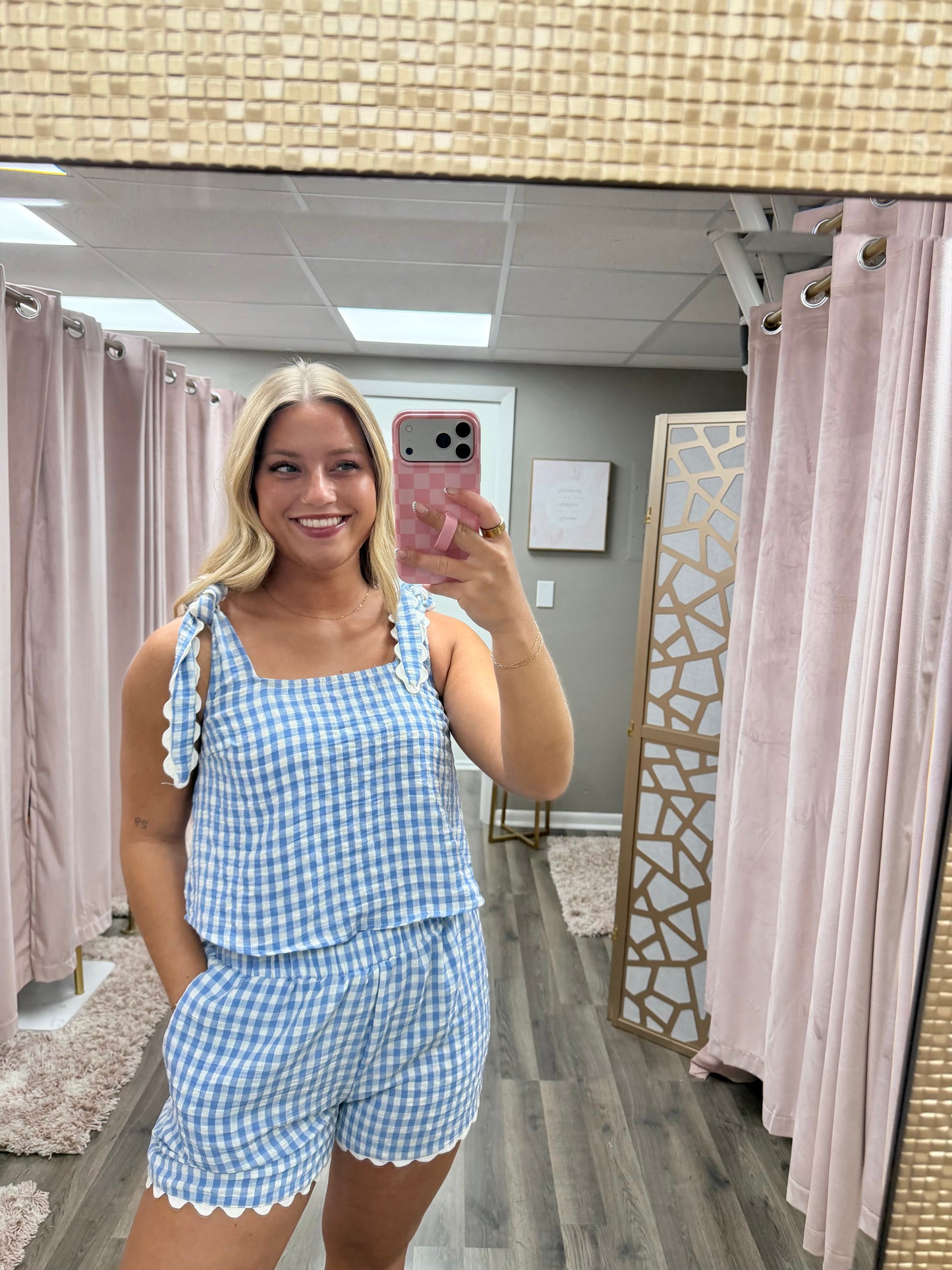 Gingham Wide Leg Short