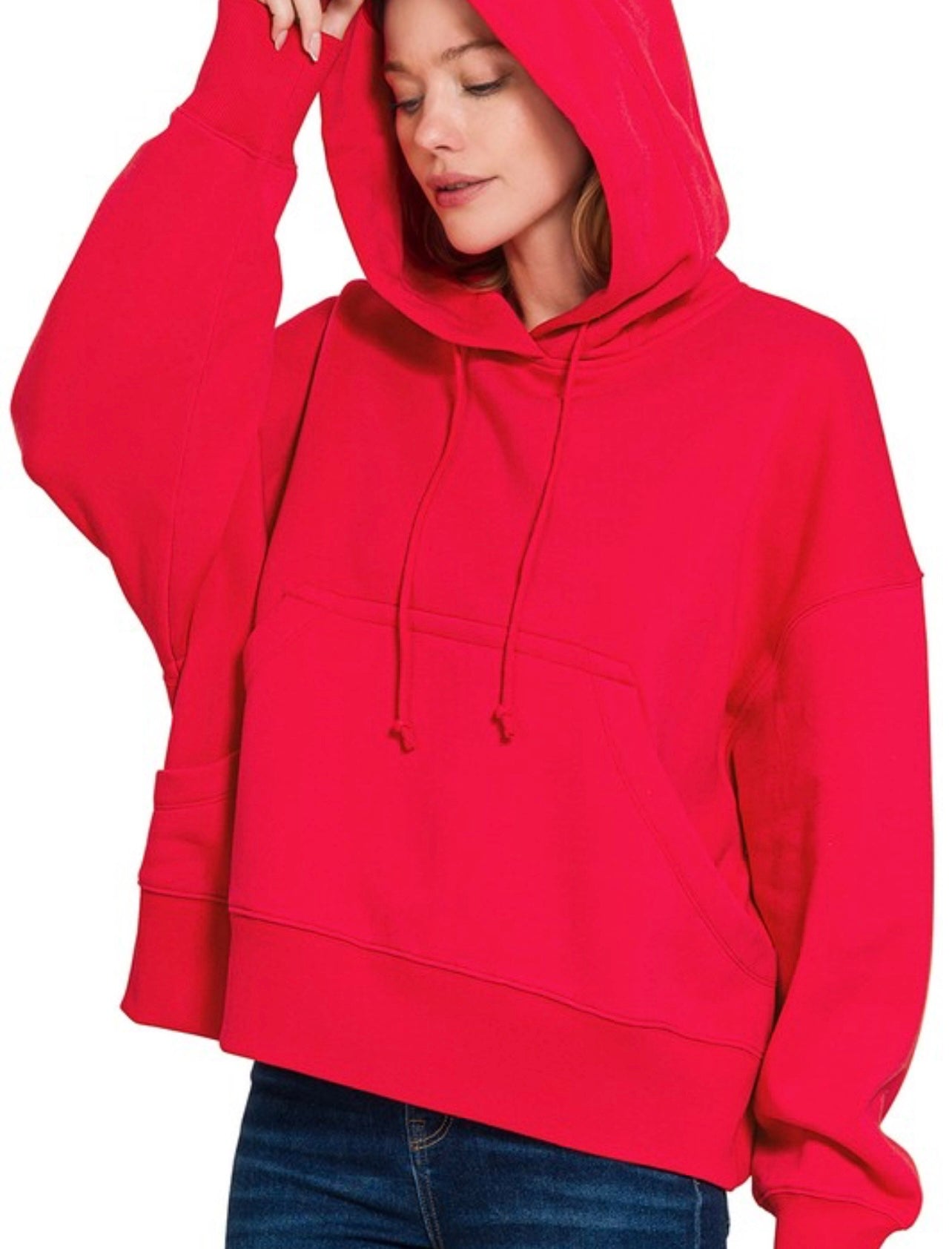 Oversized Fleece Pocket Hoodie