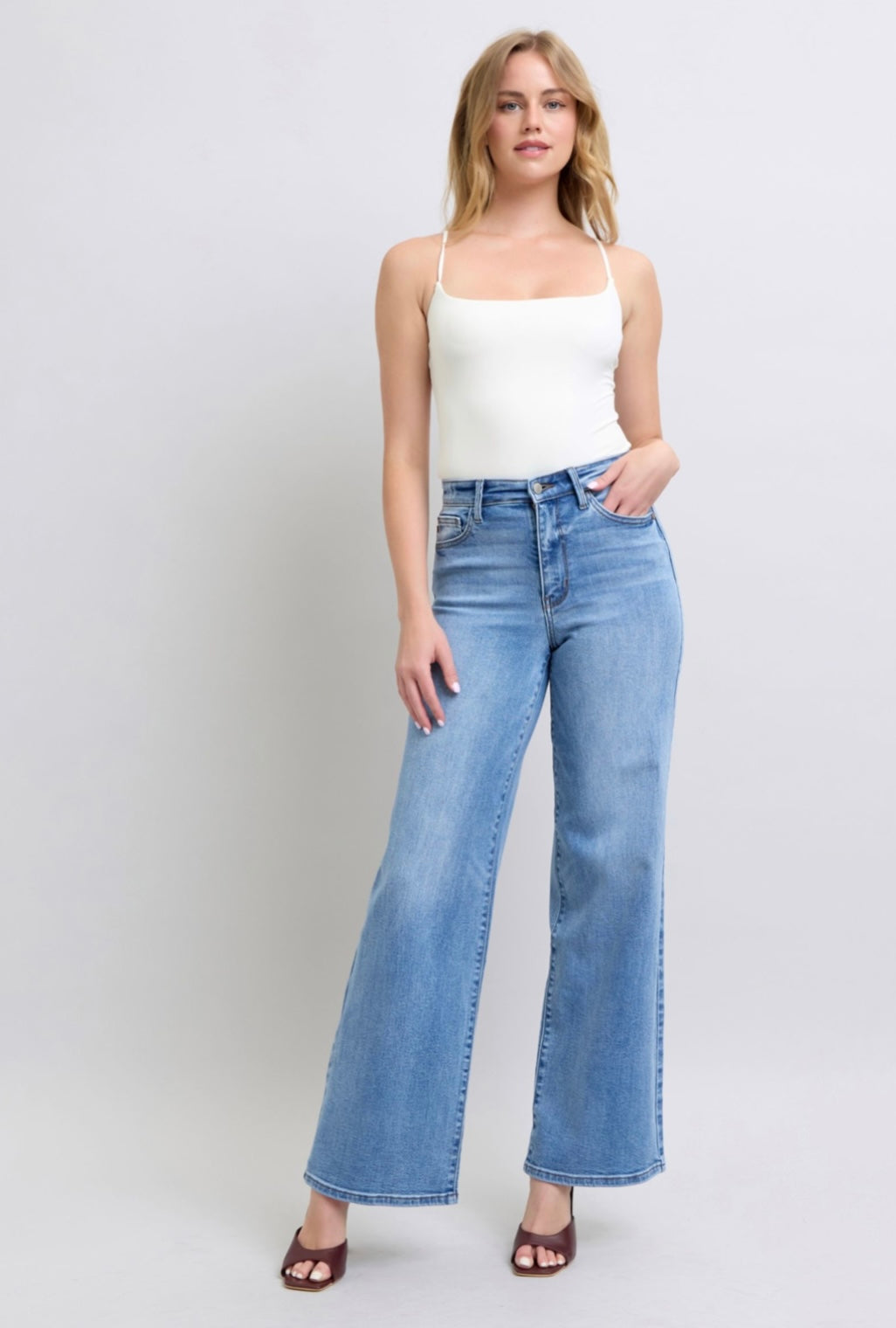 Judy Blue Vintage Wash Wide Leg Jean