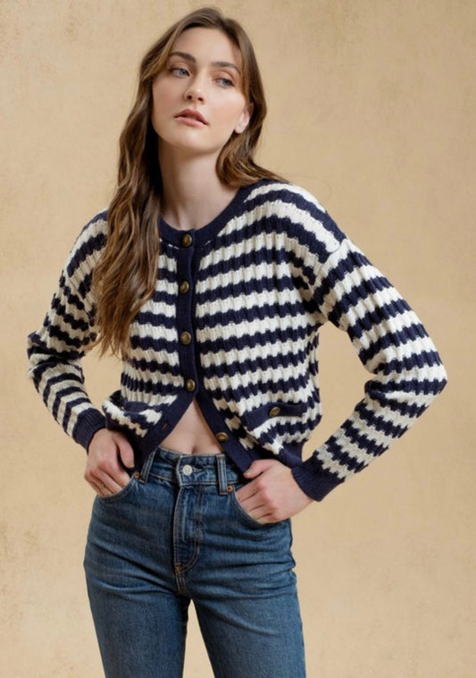 Crew Knit Stripe Cardigan