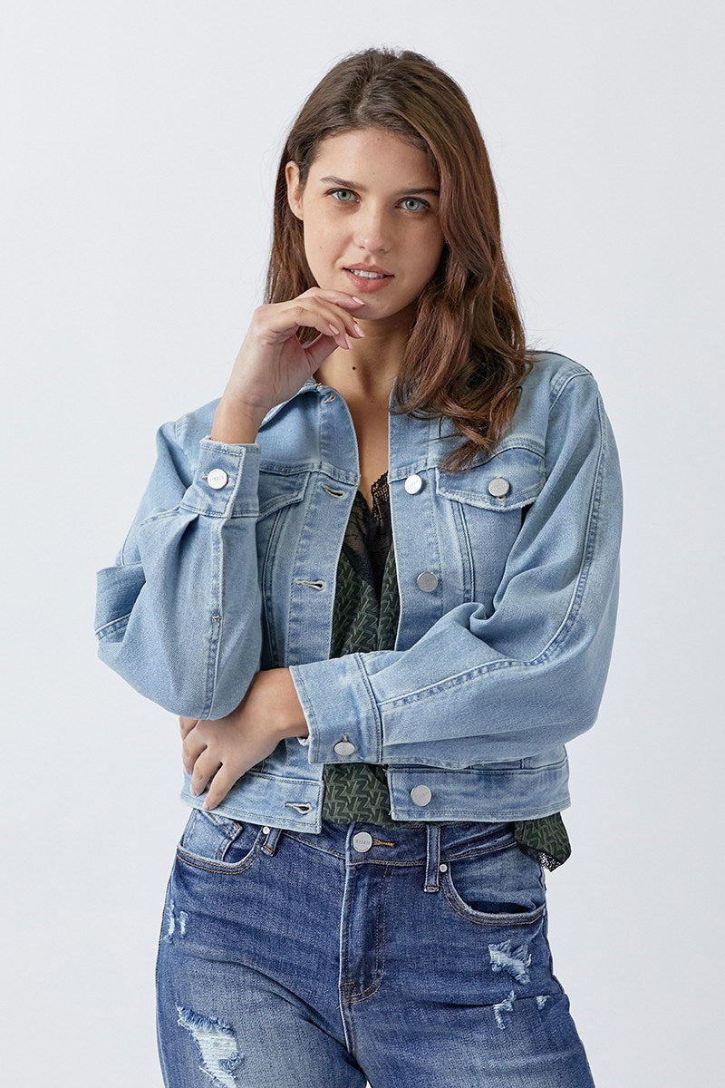 Risen Balloon Sleeve Denim Jacket