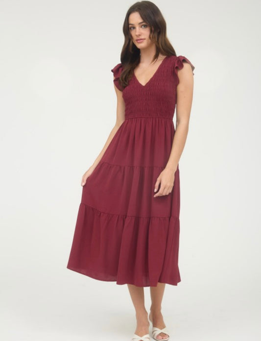 Flutter Sleeve Maxi Dress