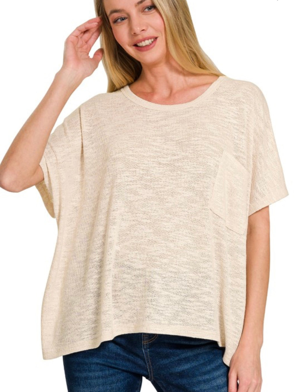 Oversized Slub Top w/ Pockets