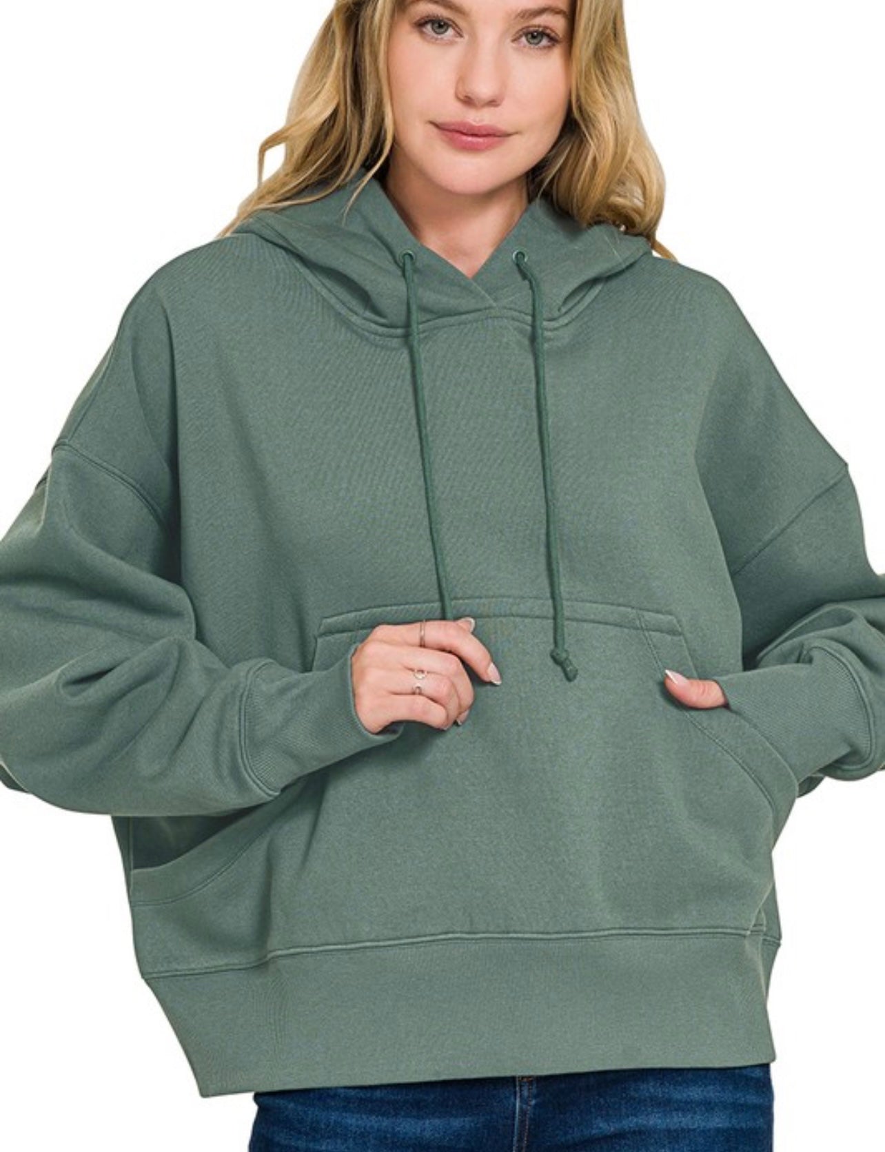 Oversized Fleece Pocket Hoodie