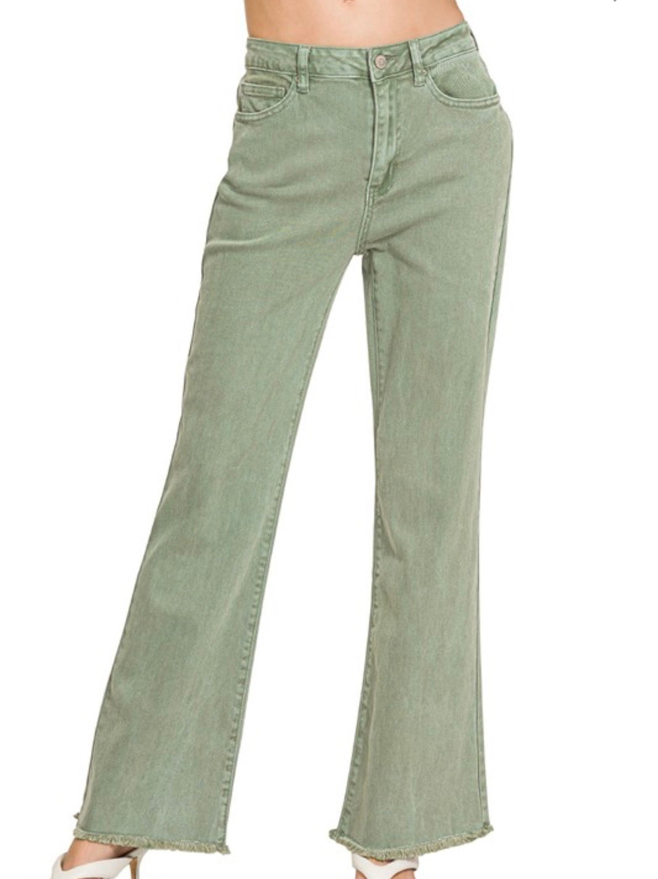 Acid Wash Fray Hem Jean
