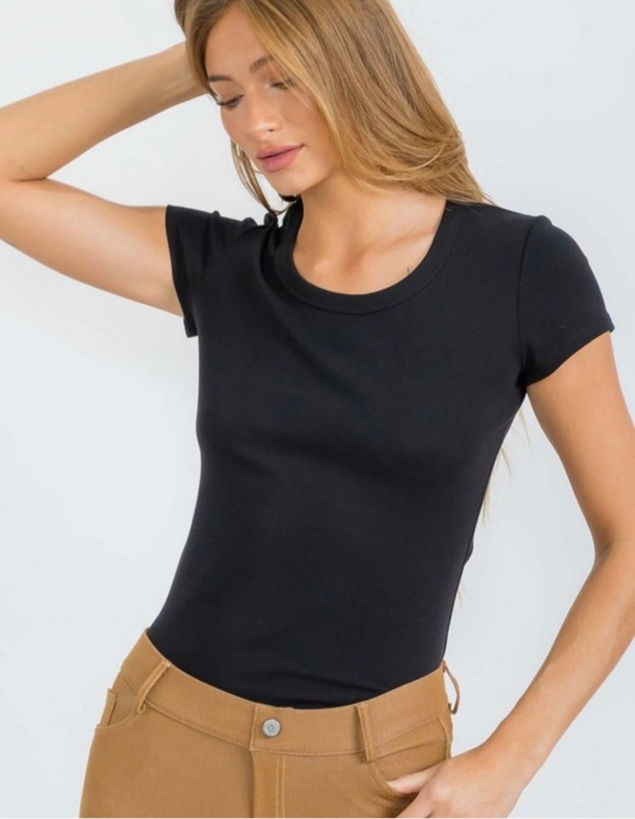 Cotton Rib U Neck Tee