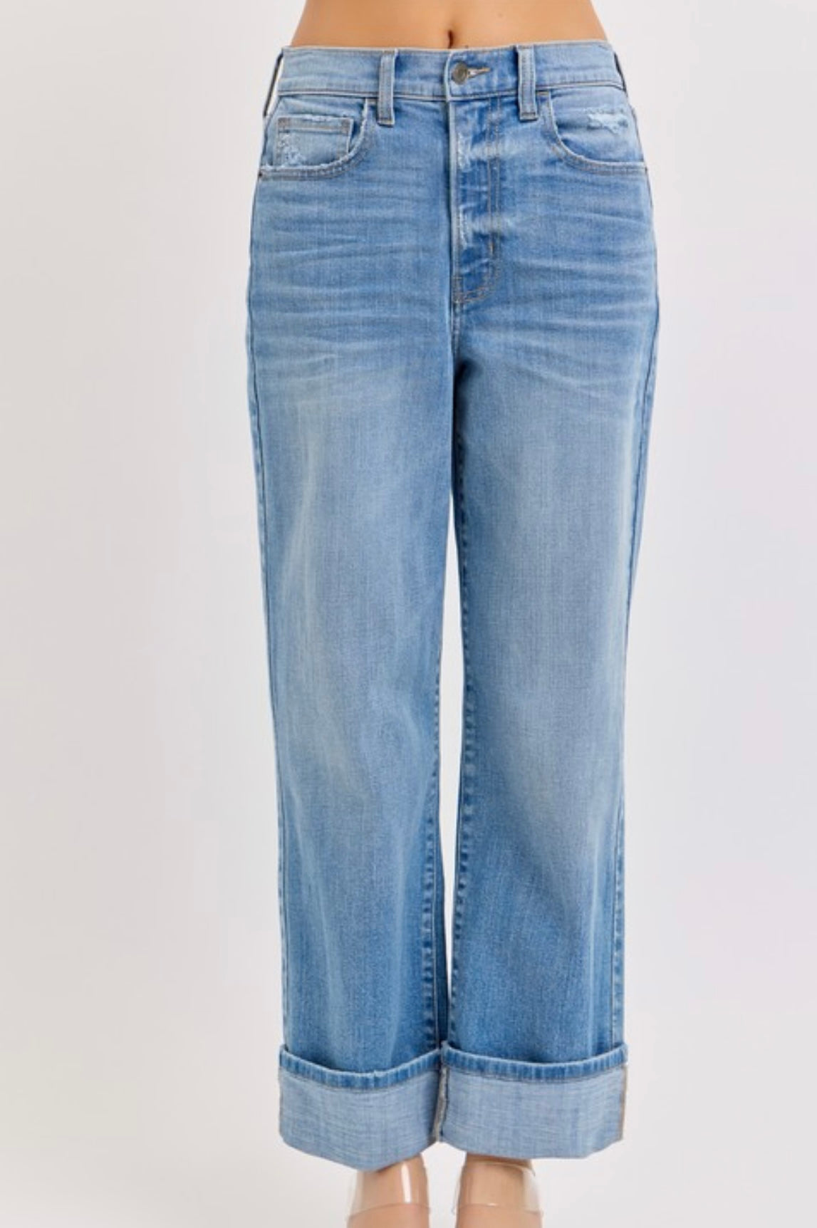 Cello High Rise Cuff Dad Jean
