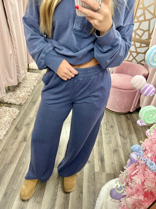 French Terry Waffle Wide Pant