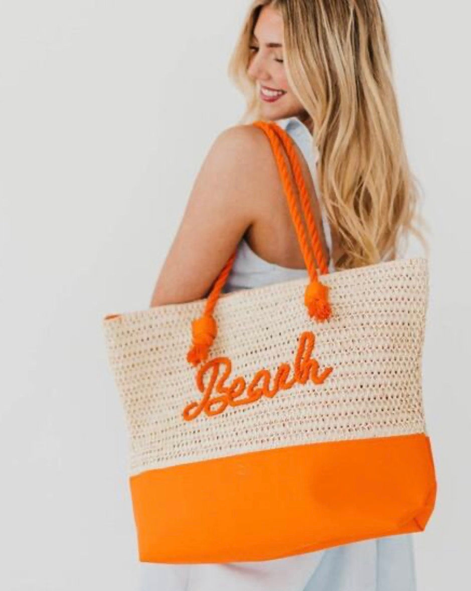 Summer Beach Woven Tote Bag