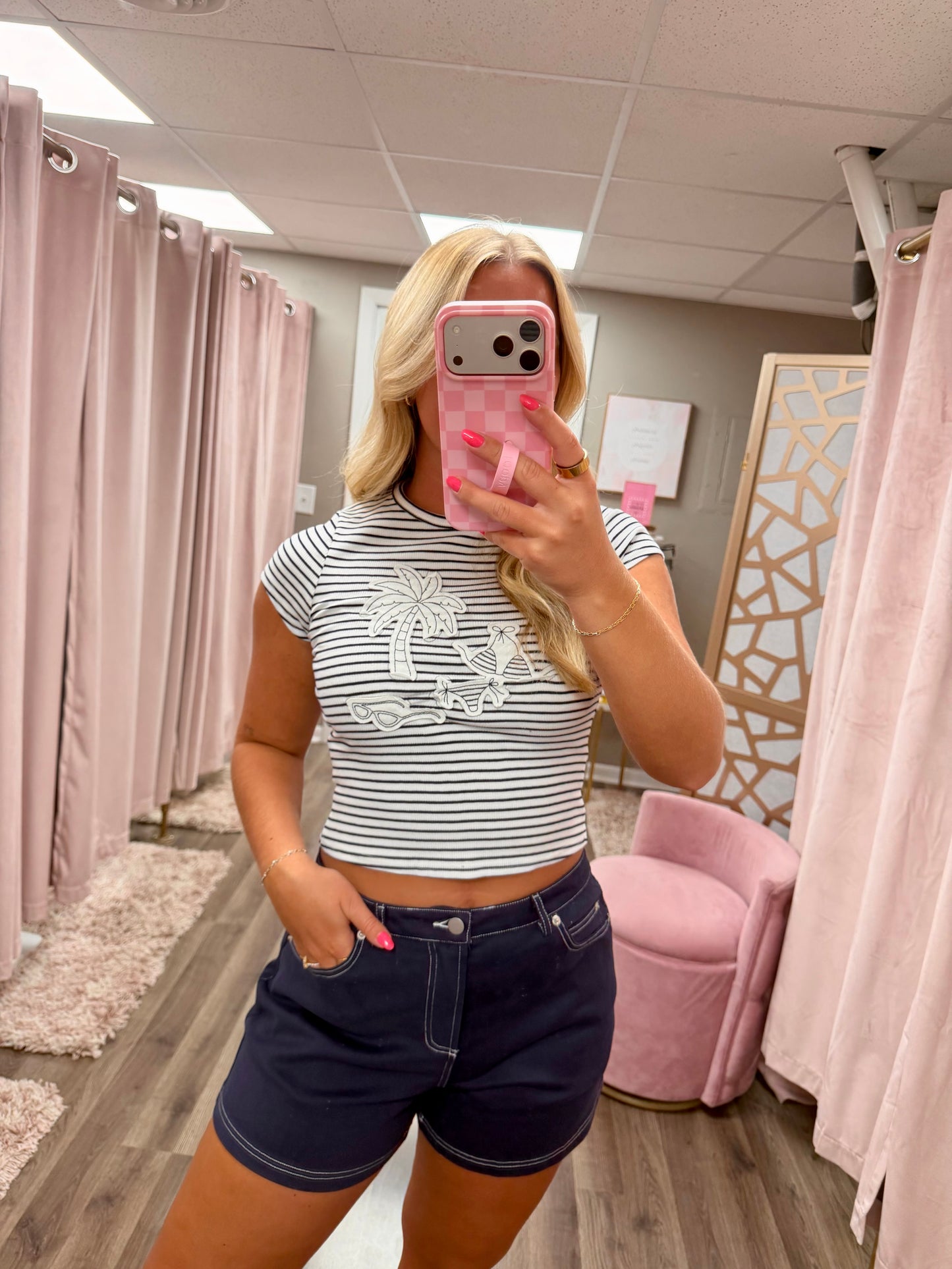 Stripe Patch Baby Tee