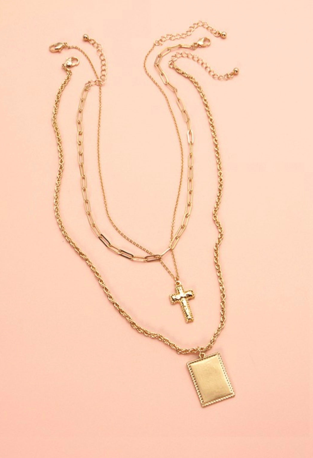 Boho Tag Cross Necklace