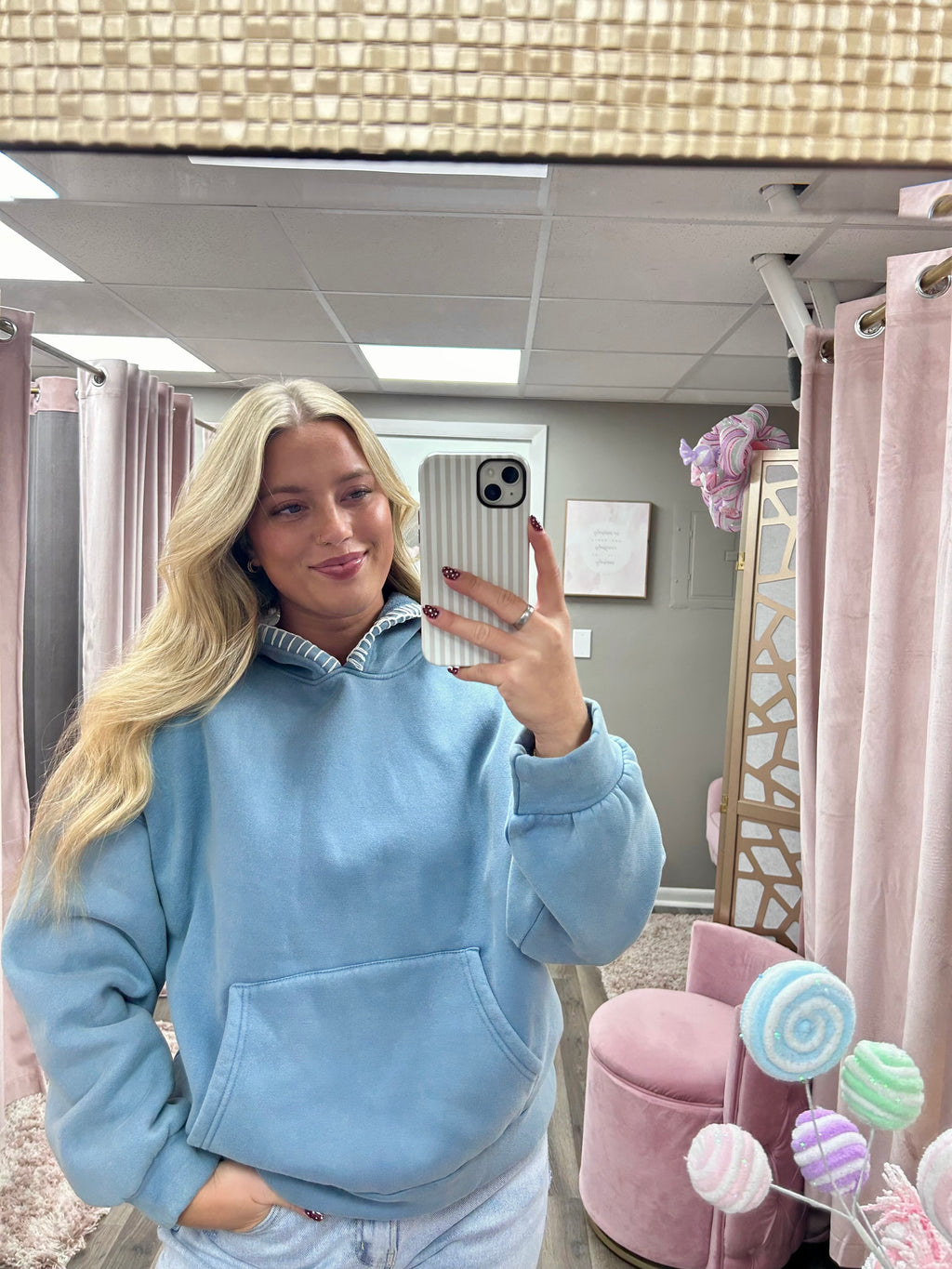 Vintage Wash Embroidered Fleece Hoodie