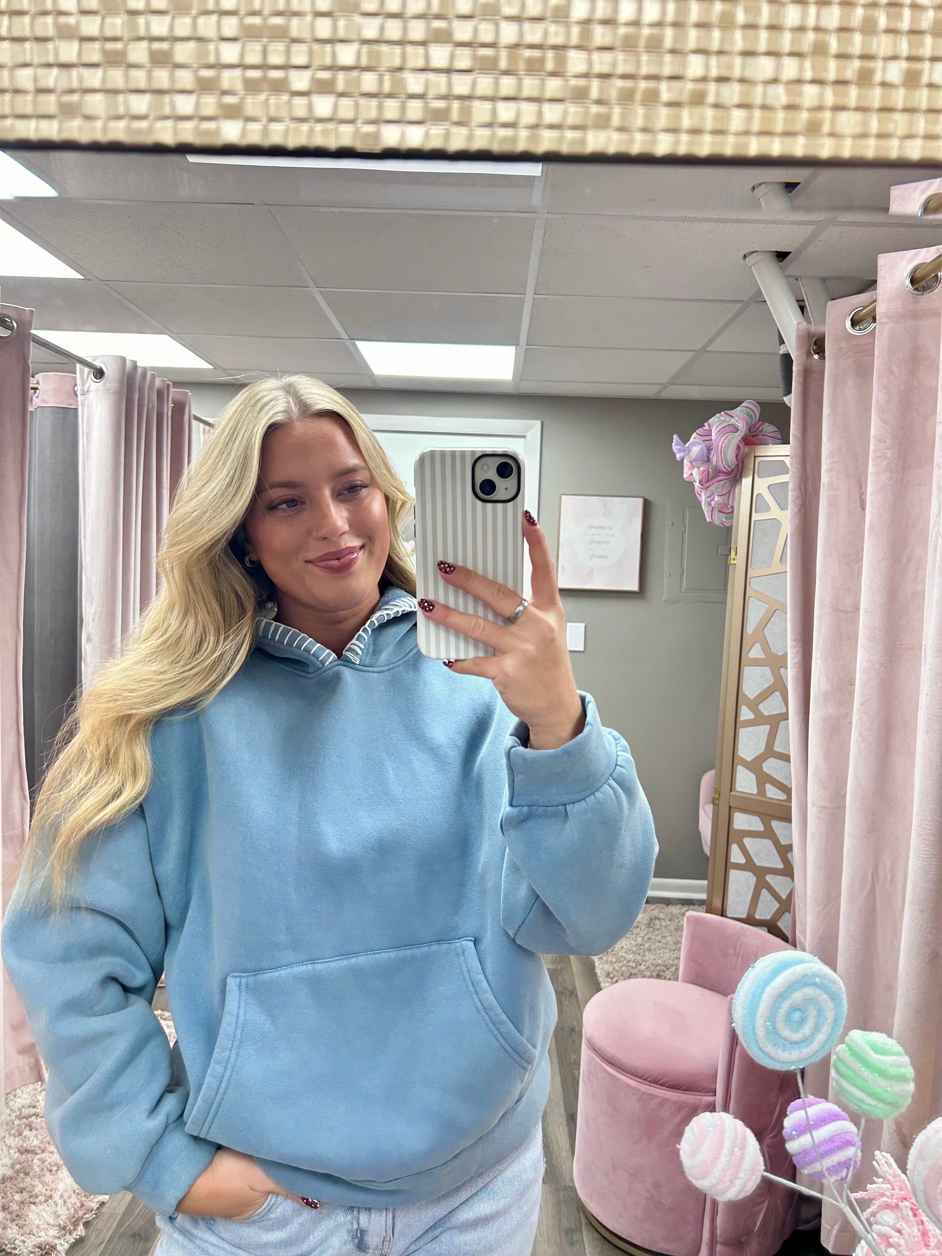 Vintage Wash Embroidered Fleece Hoodie