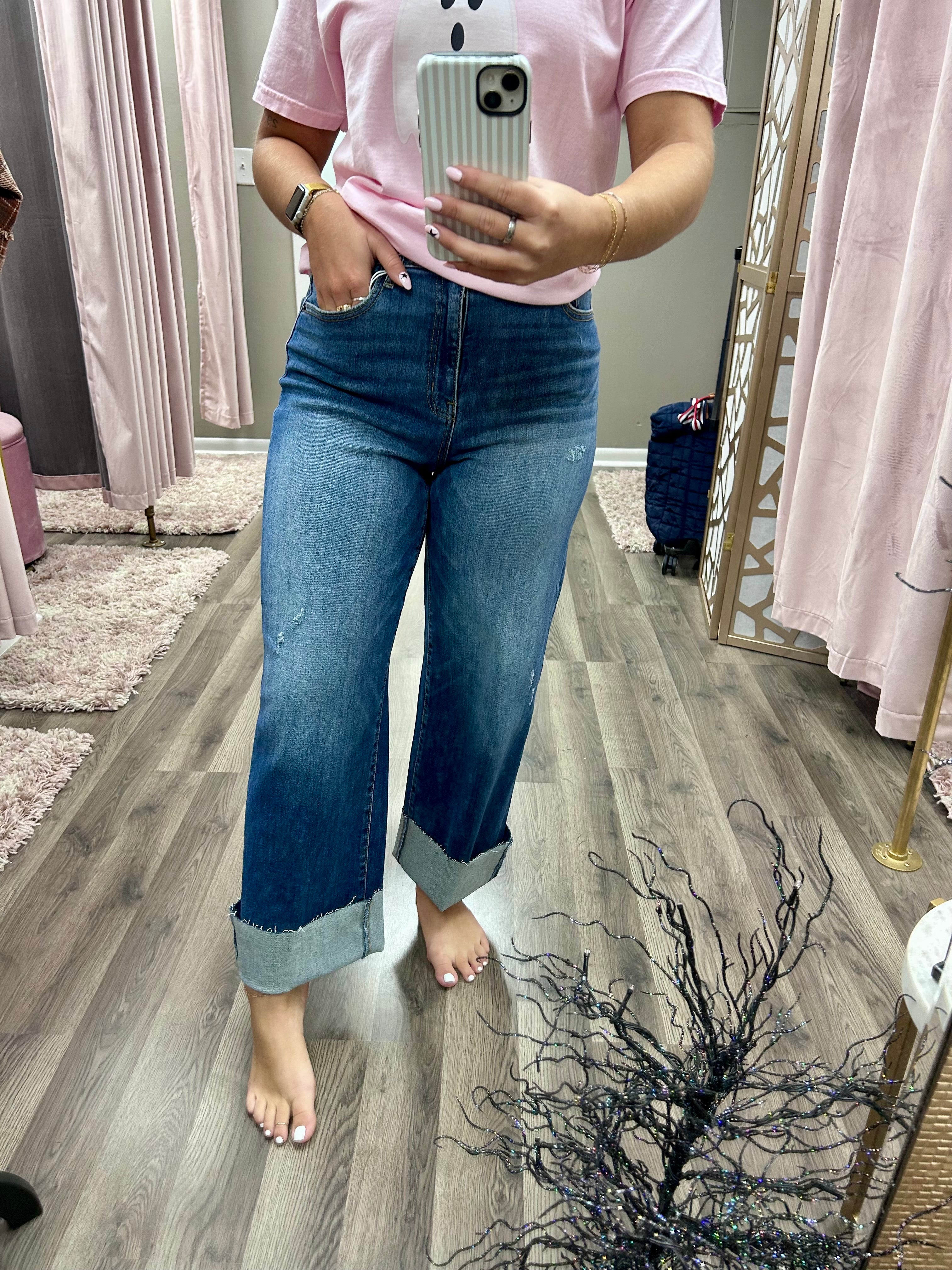 Cello High Rise Crop Wide Jean