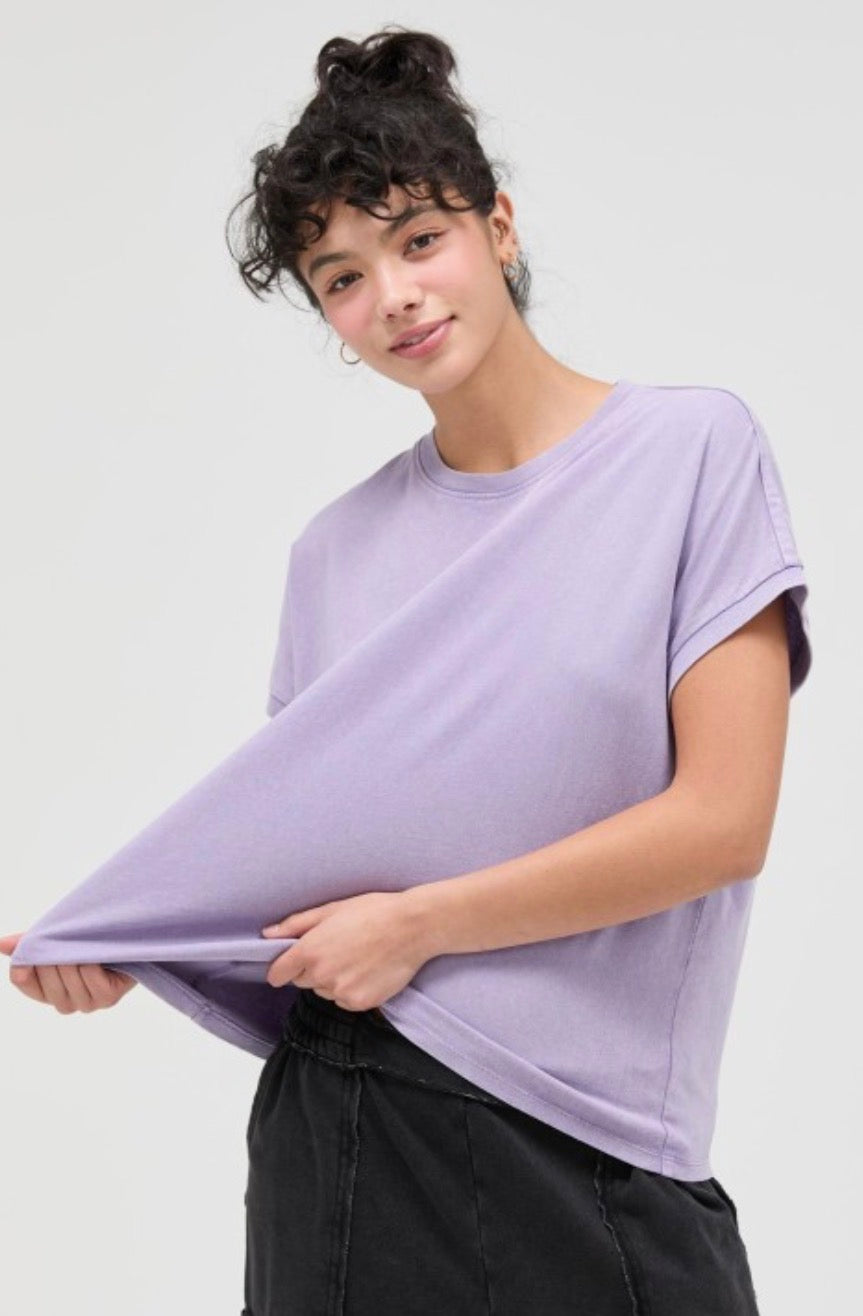 Mineral Wash Cap Sleeve Tee