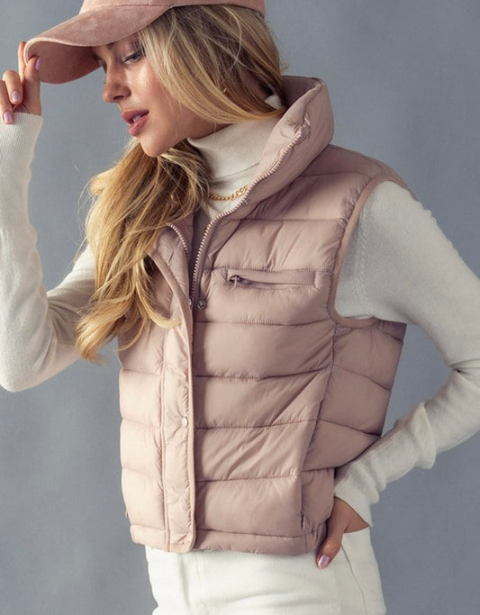 Stripe Quilted Padded Vest