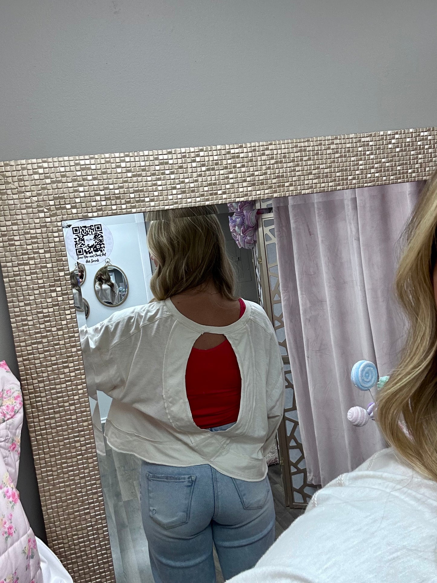 Cotton Open Back Long Sleeve