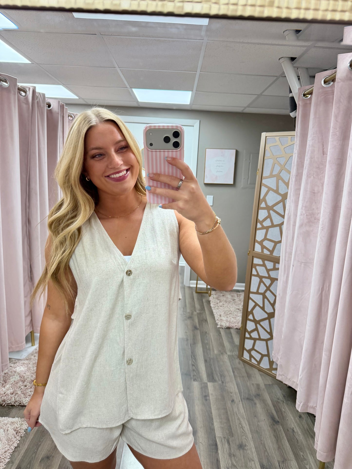 Linen Top & Short Set