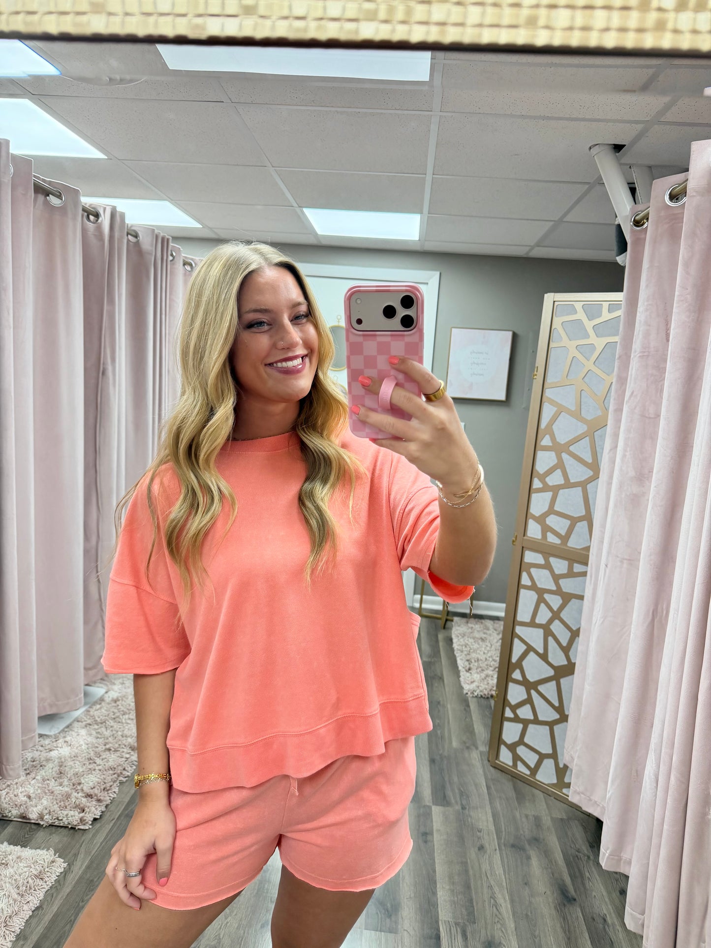Mineral Wash Casual Tee & Short Set