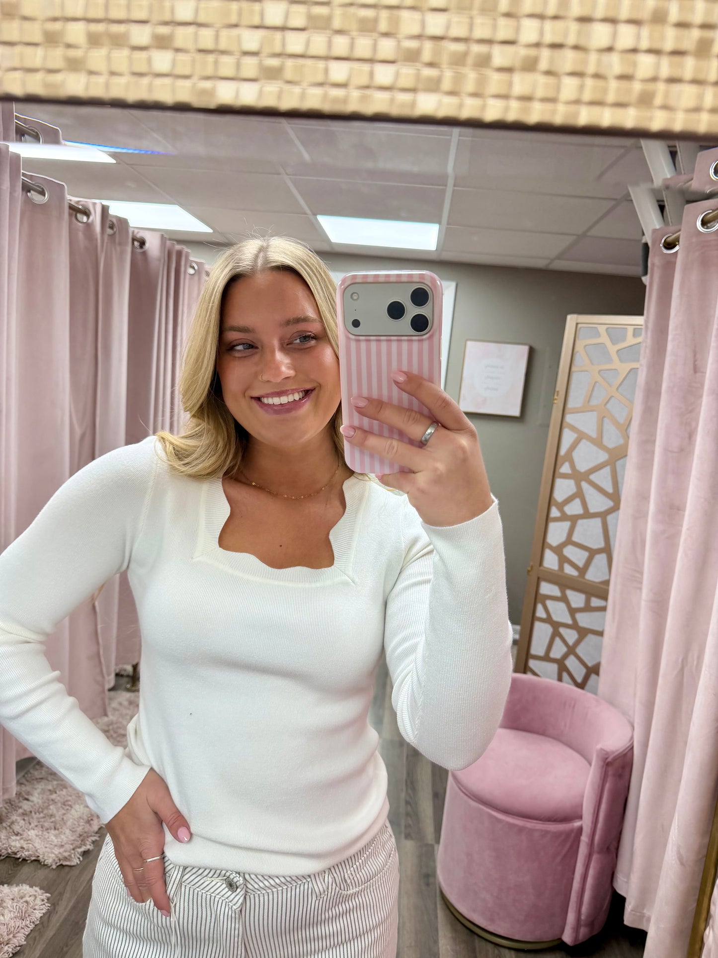 Scallop Scoop Neck Sweater