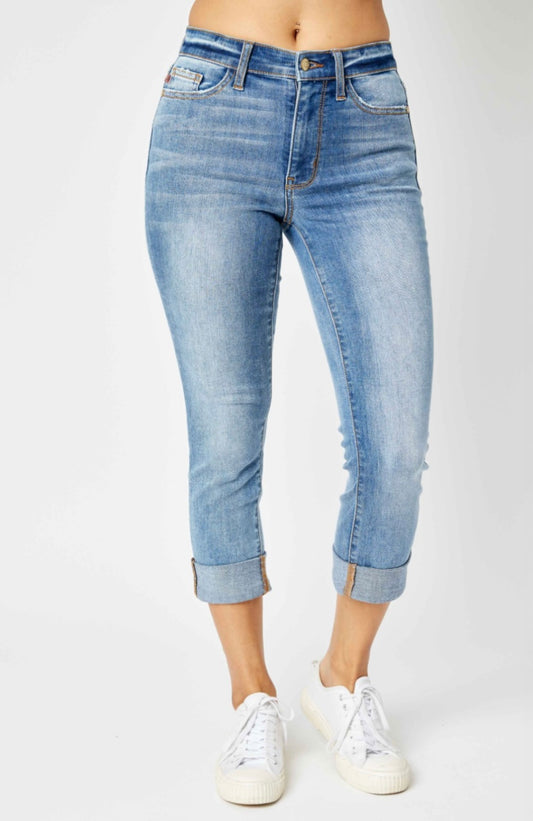 Judy Blue MR Cuffed Skinny Capri