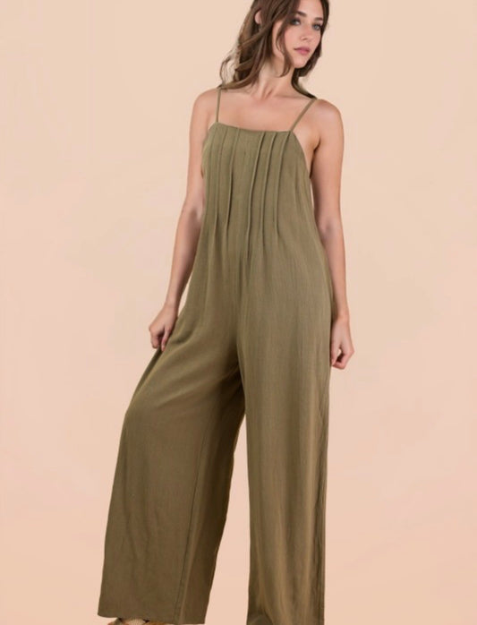 Pleated Woven Jumpsuit
