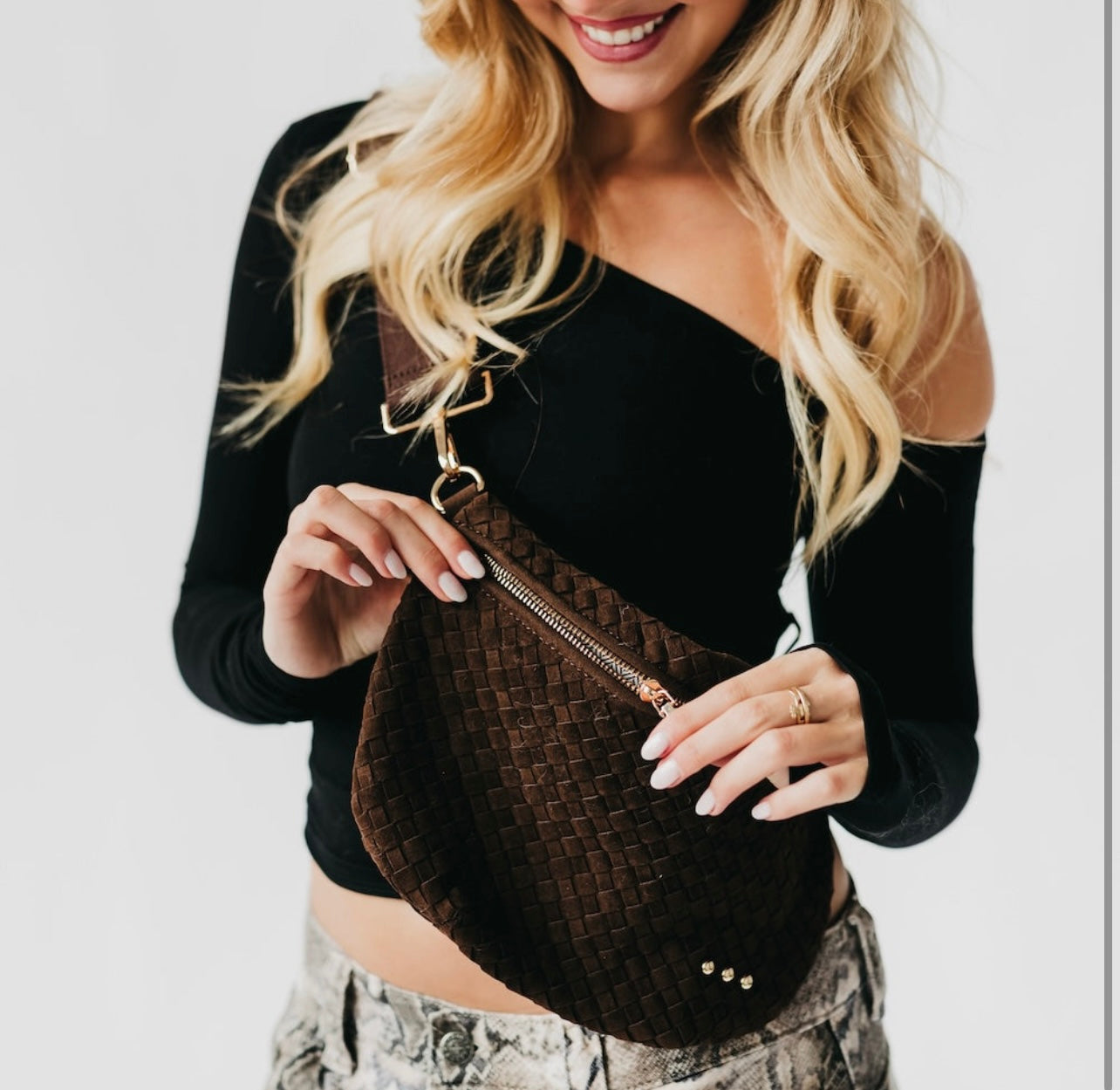 PS Woven Suede Bum Bag